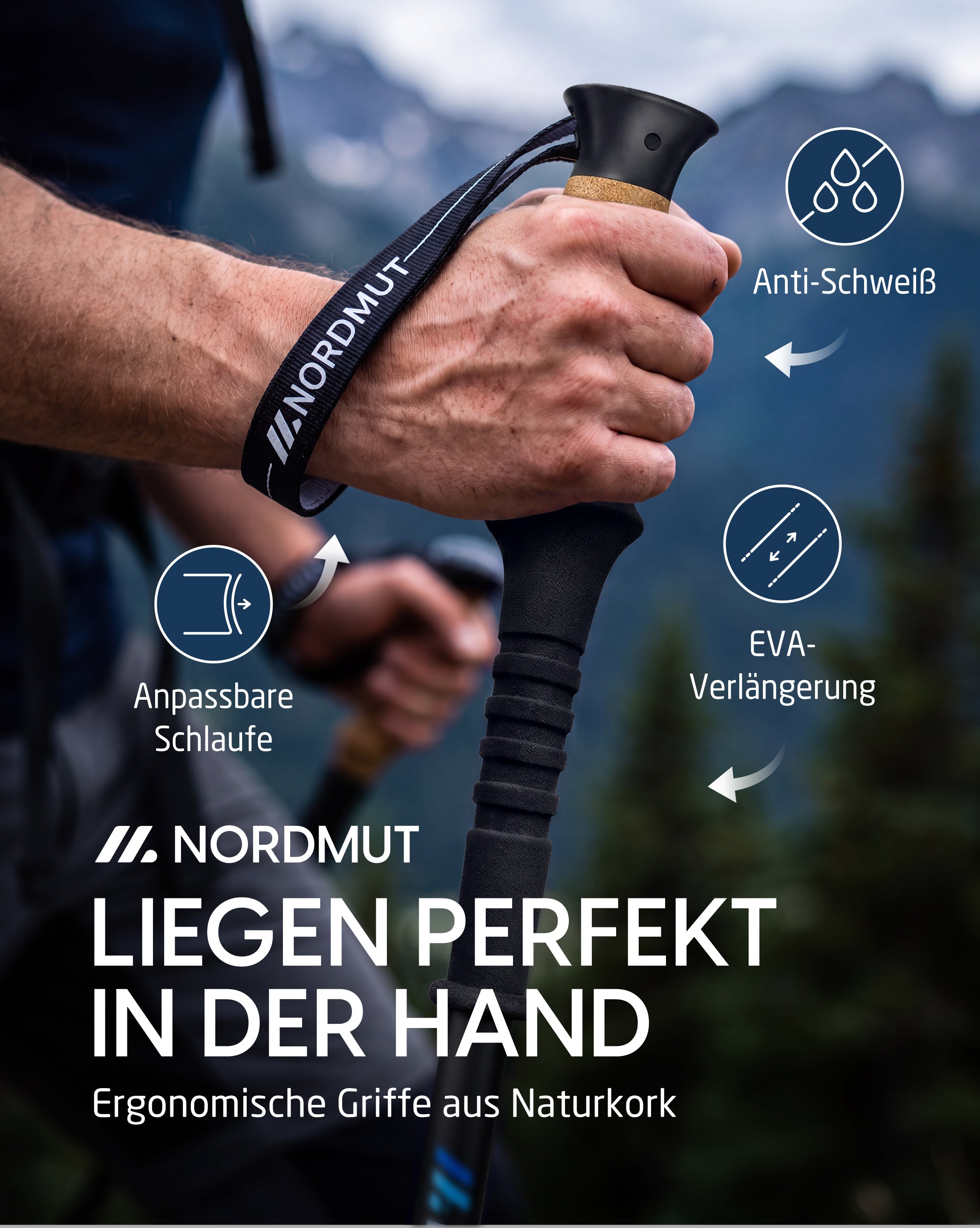 Nordmut Kyrjka bastoncini trekking carbonio