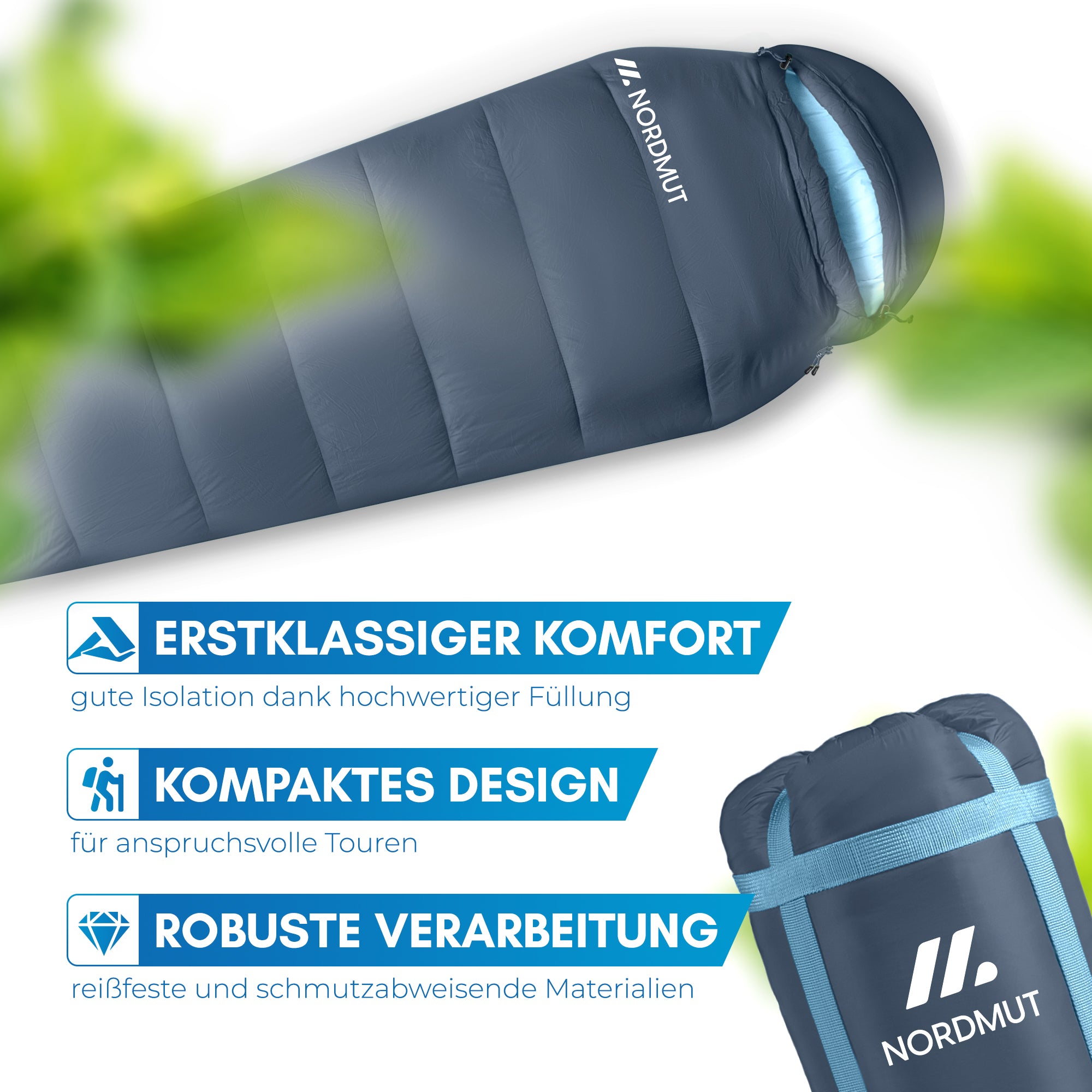 Nordmut Abisko Sacco a Pelo 3 Stagioni Grigio Scuro