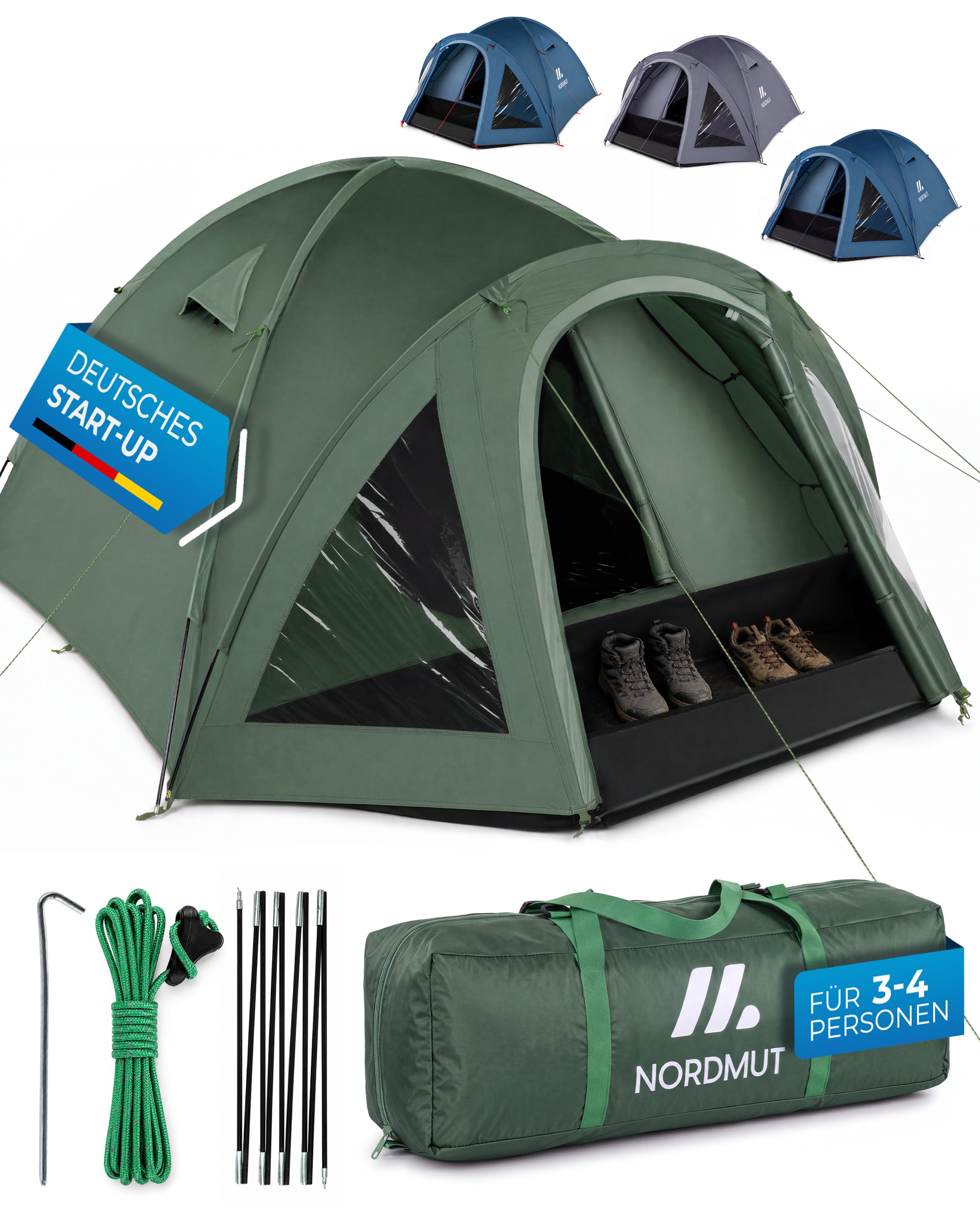 Nordmut Tverrå tenda cupola blu montaggio semplice