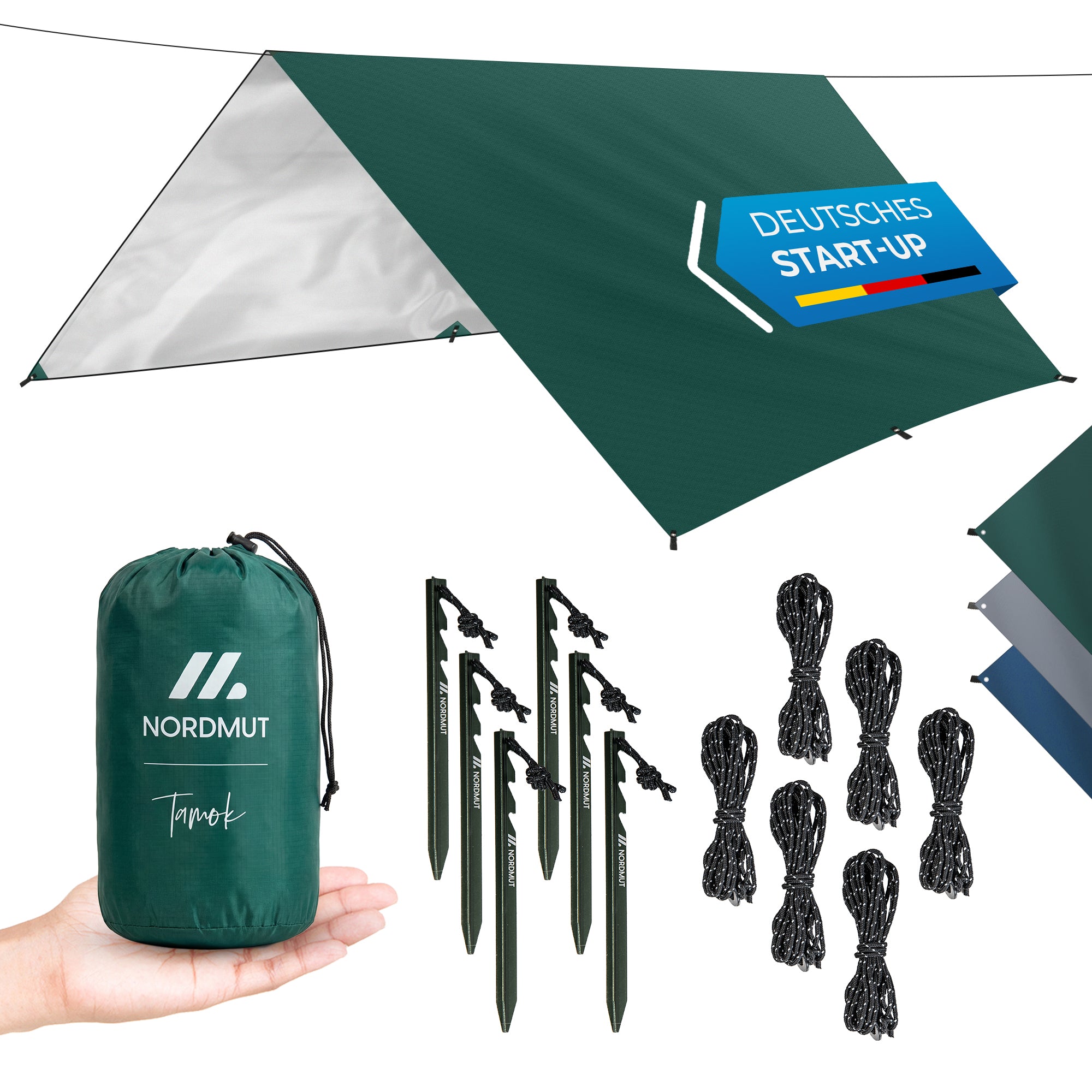 Nordmut Tamok Tarp Telo Verde 300x300 cm campeggio tenda