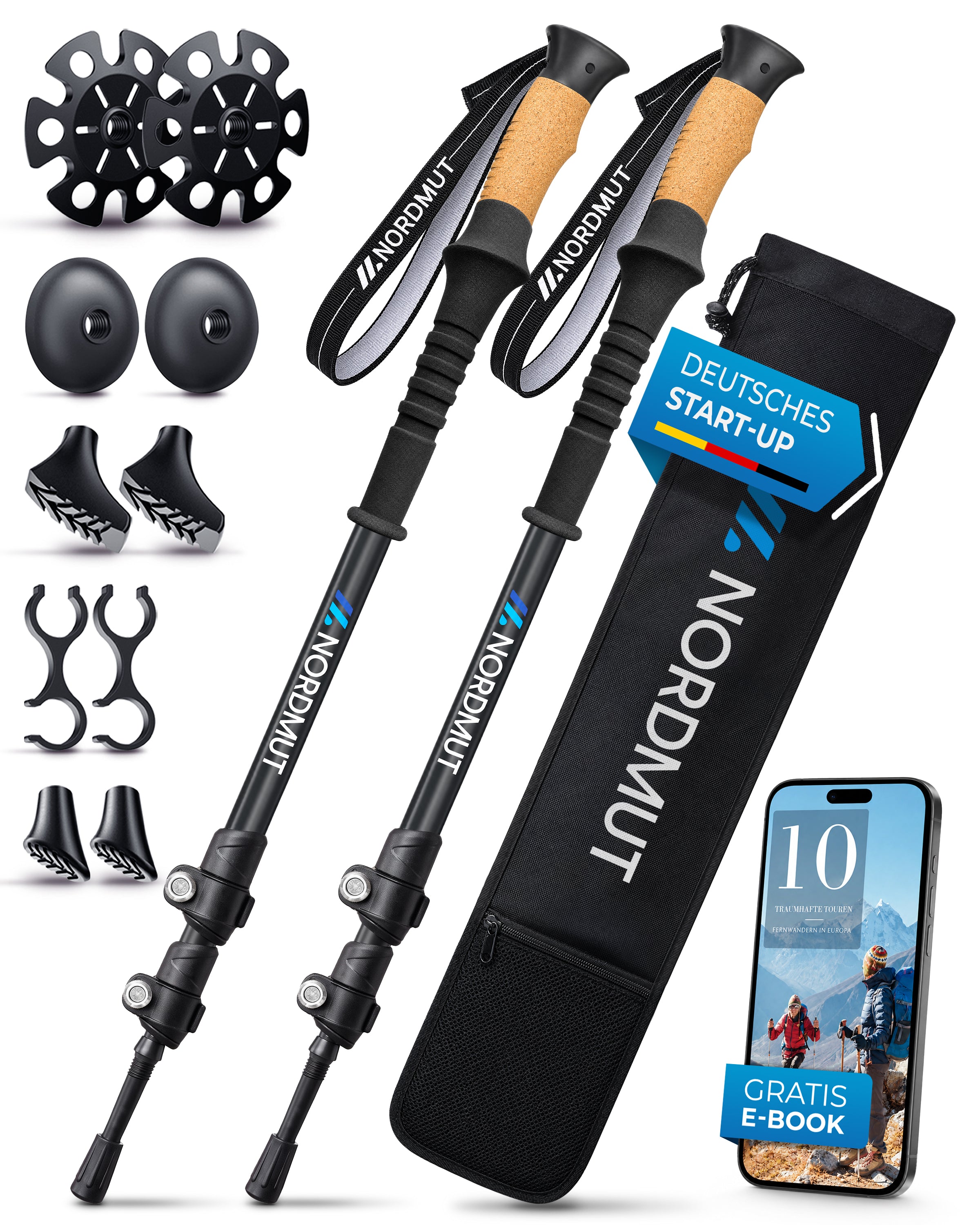 Nordmut Kyrjka bastoncini trekking carbonio