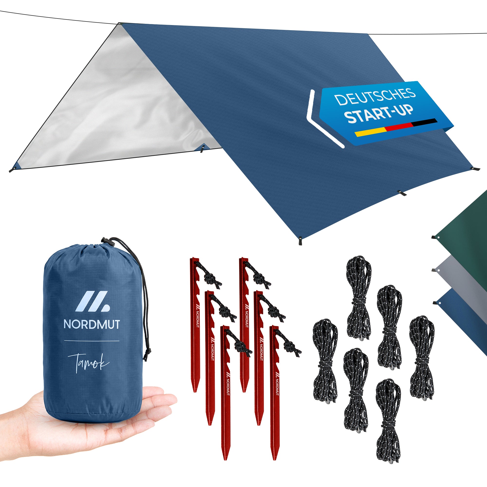 Nordmut Tamok Tarp Telo Verde 300x300 cm campeggio tenda