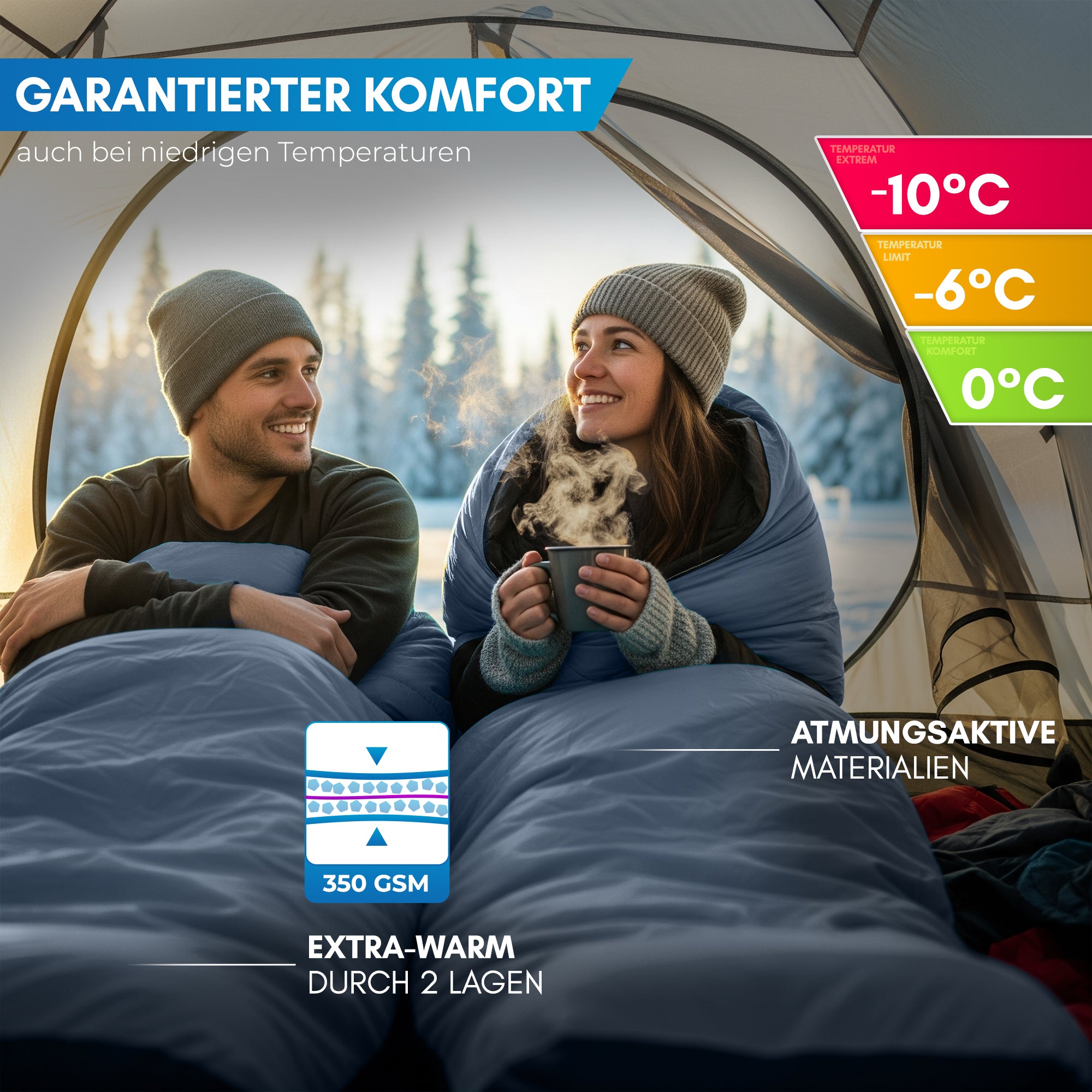 Nordmut Ajunn Sacco a Pelo Invernale Nero Tenda
