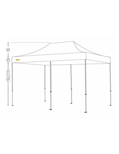 Bertoni Pro Gazebo Pieghevole 3x6 m Impermeabile Alluminio
