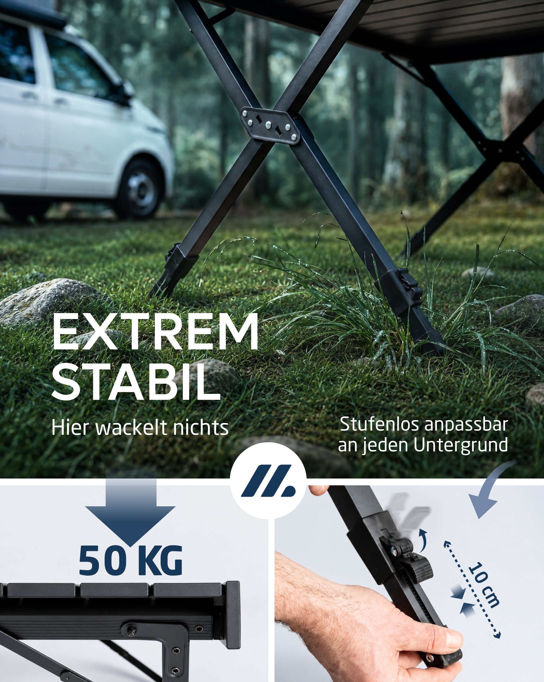 Nordmut Talkku Tavolo Campeggio Antracite 110x70 pieghevole