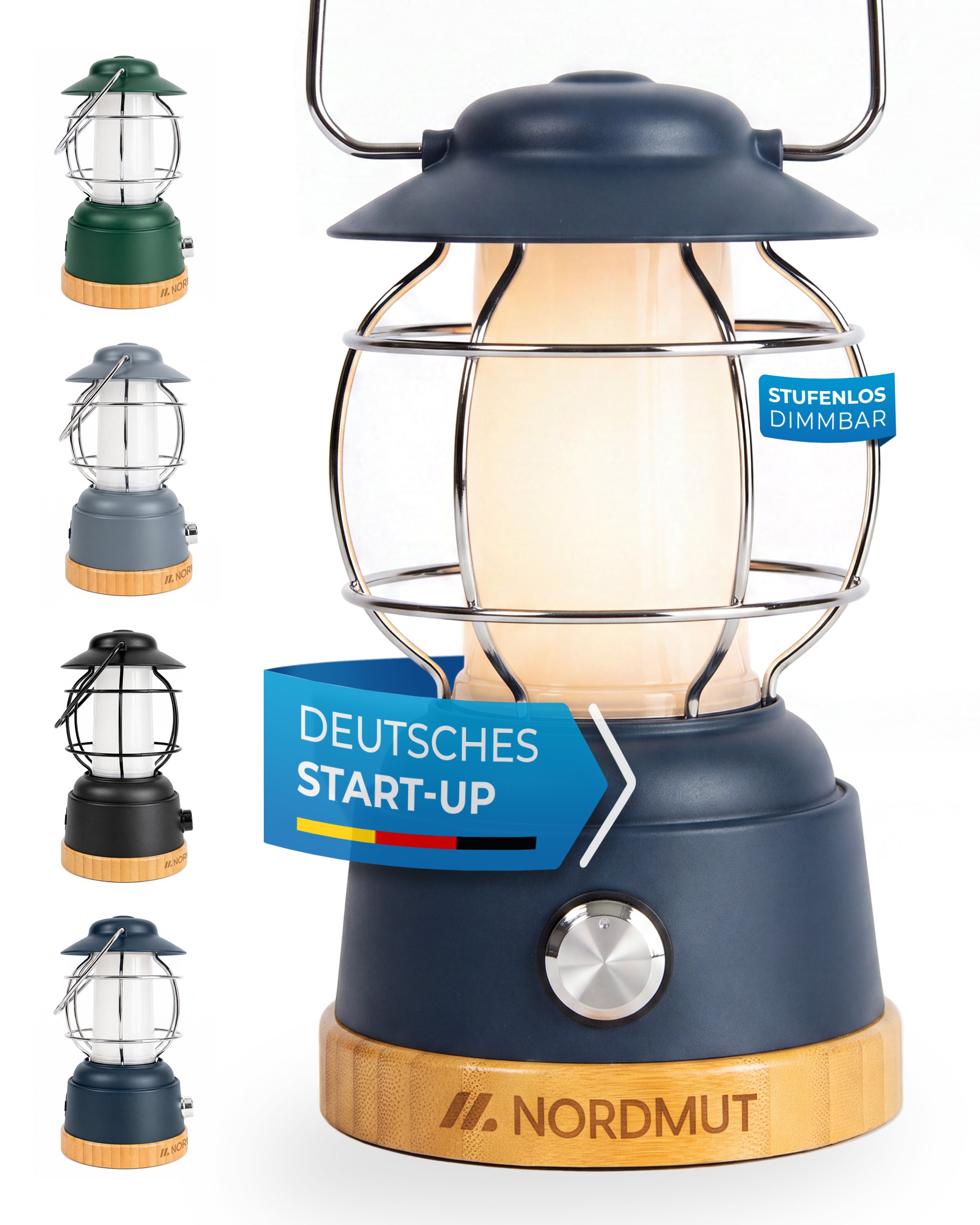 Nordmut Esja lampada campeggio nera led