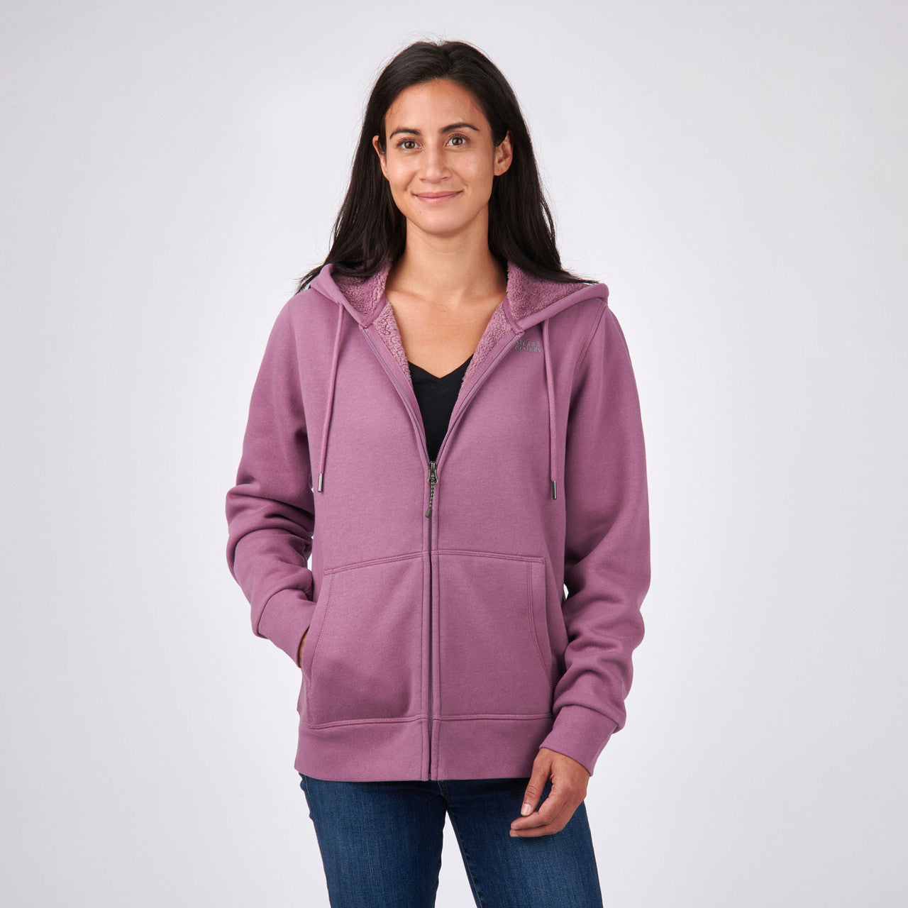 Sierra Designs Angora felpa donna MD Mulberry pile cappuccio