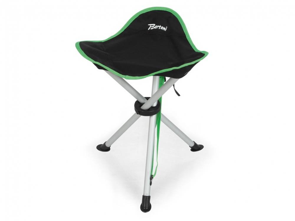 Bertoni Arredi Campeggio Tris Black Alu Sgabello Nero 43 cm