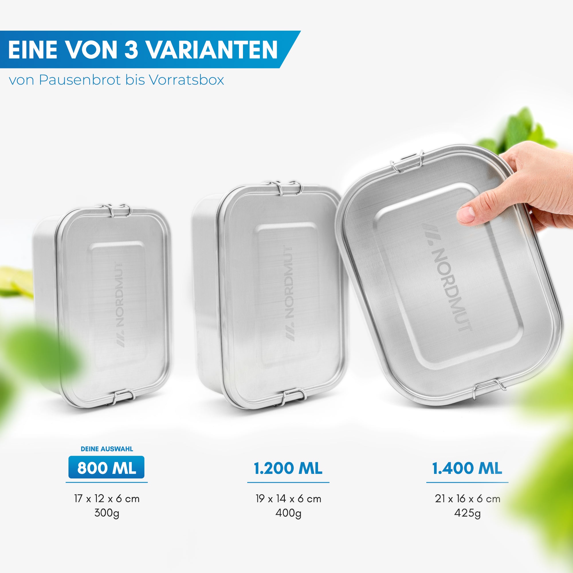 Nordmut Flekke Portapranzo Acciaio 800 ml Inox