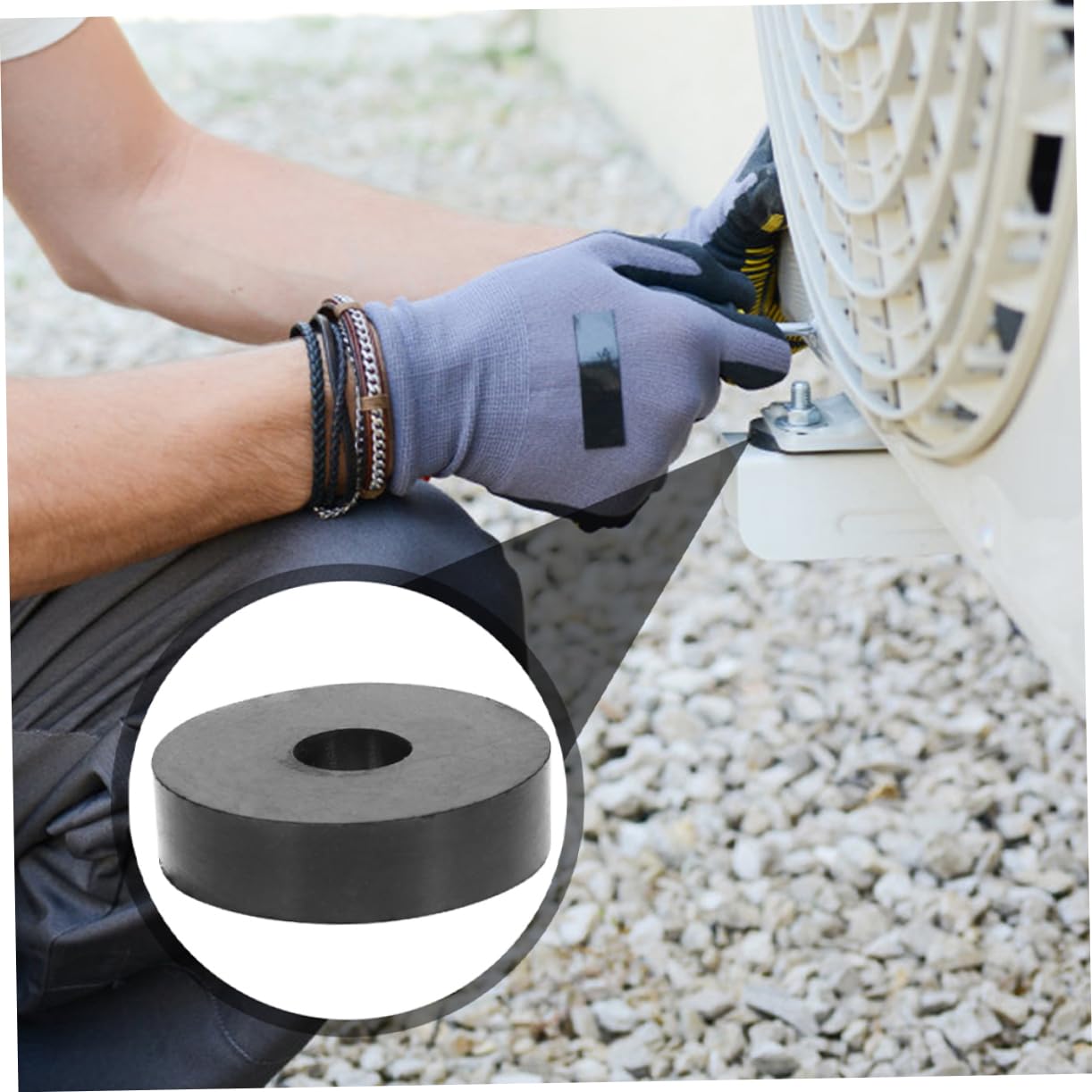 Tokidny Set 25 Gommini Antivibranti Gomma Neri Bulloni