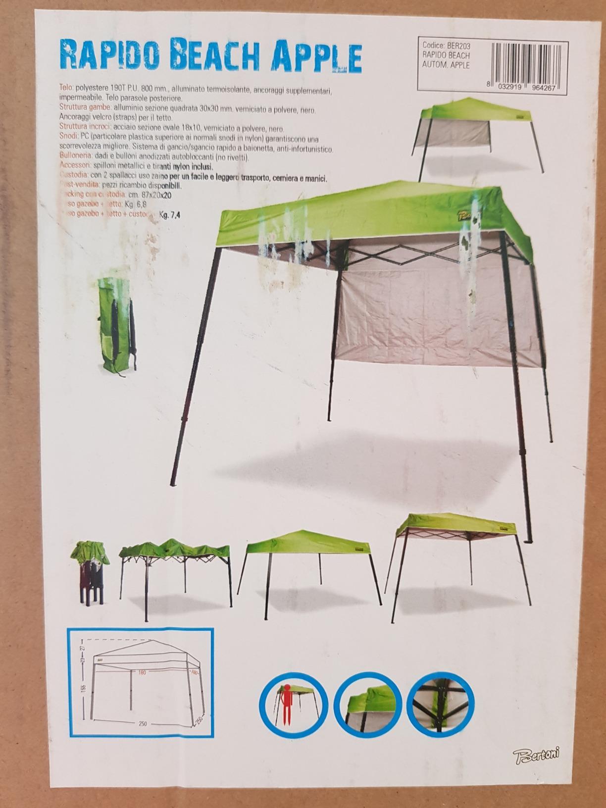Bertoni Rapido Beach Apple gazebo automatico pieghevole
