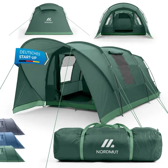 Nordmut Aakenu Tenda Tunnel 4 Persone Blu Campeggio