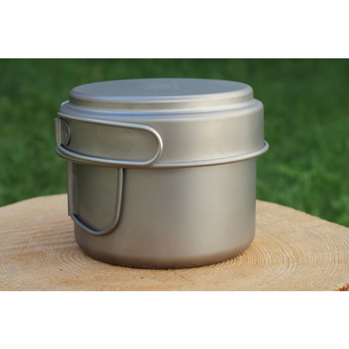 Vargo Ti-Boiler Pentola Titanio 900 ml con Coperchio 400 ml