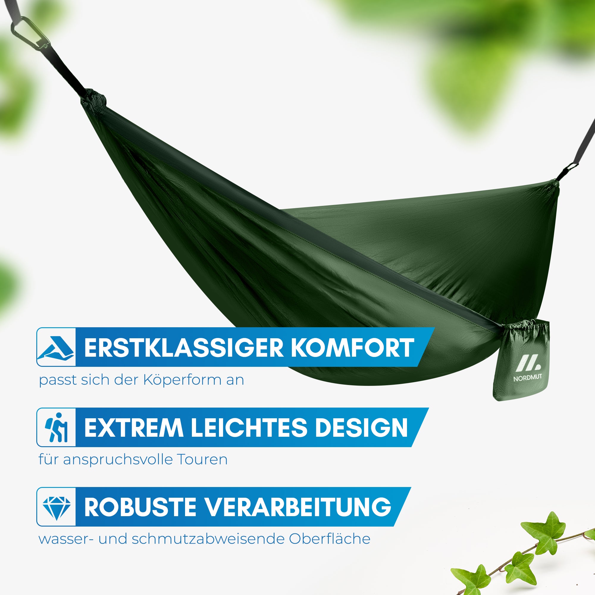 Nordmut Kalix amaca outdoor verde 1 persona