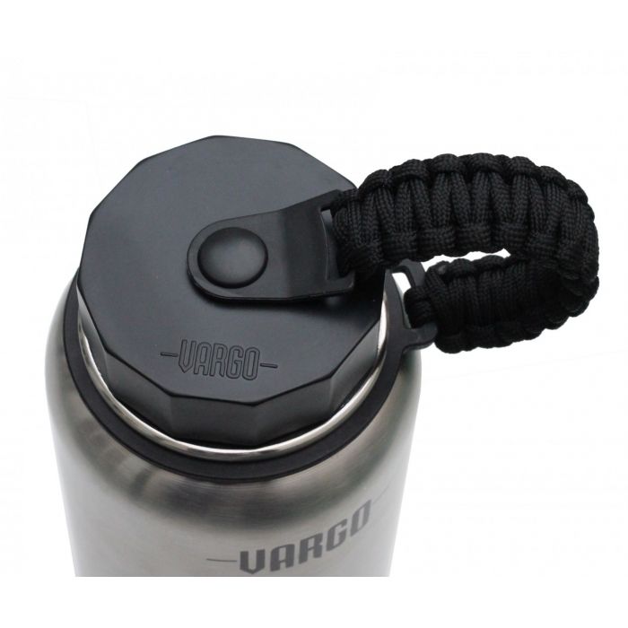 Vargo Para-Bottle Borraccia Termica Acciaio Nero Paracord