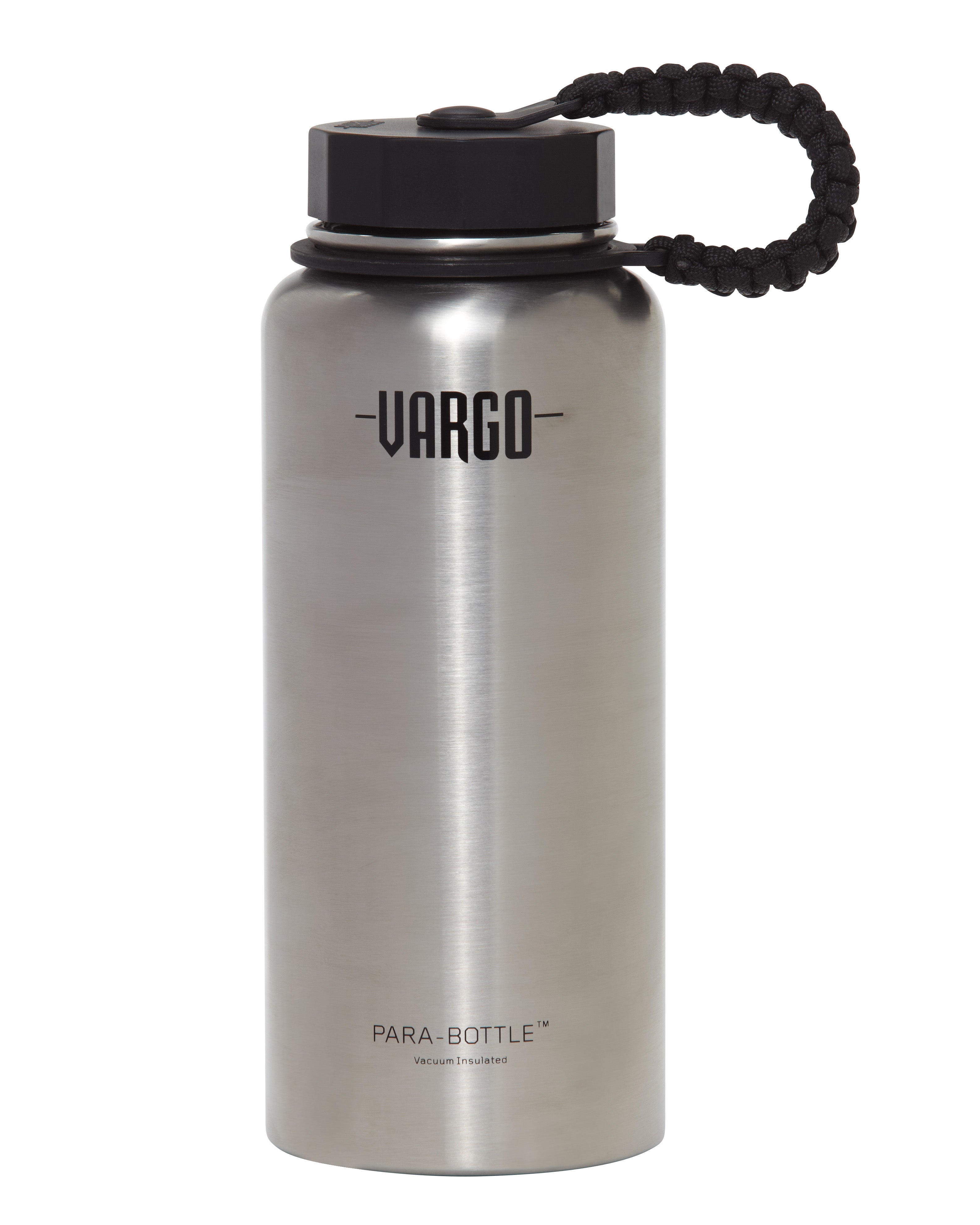 Vargo Para-Bottle Borraccia Termica Acciaio Nero Paracord