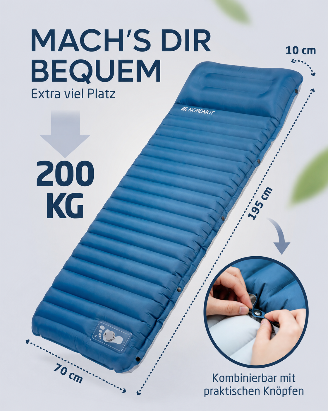 Nordmut Veo Materassino Gonfiabile Grigio Scuro con Pompa