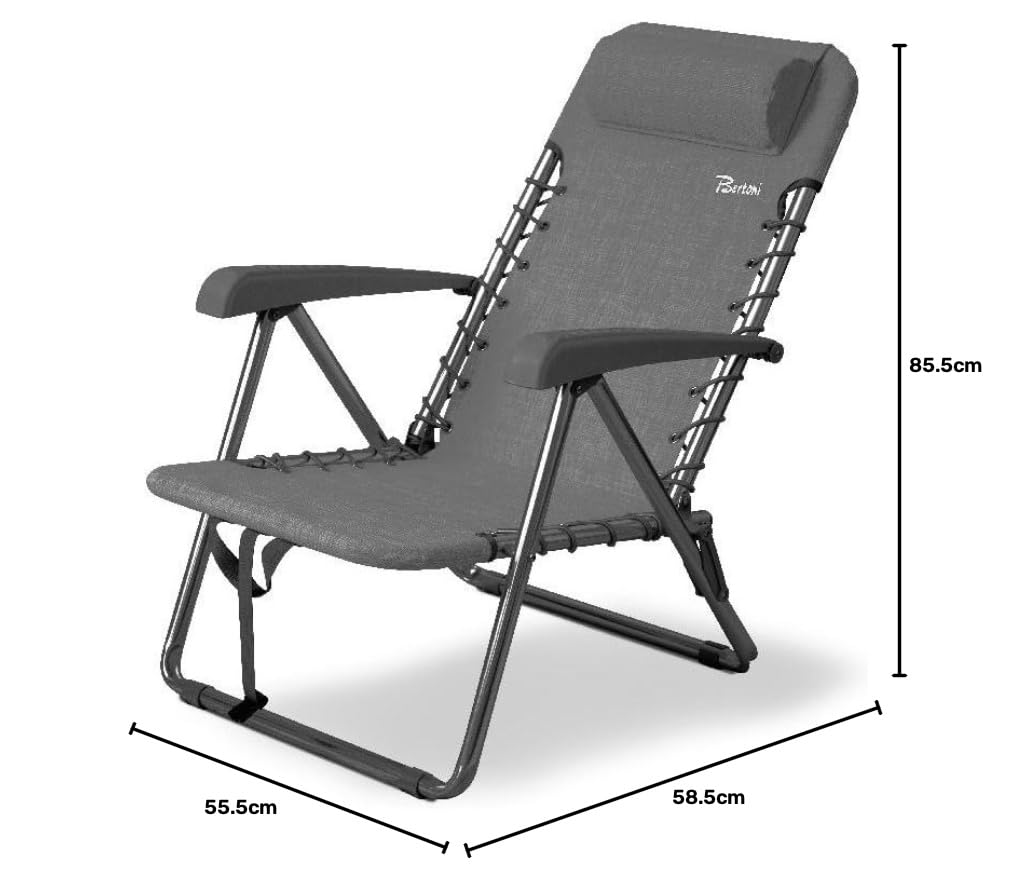 Bertoni Sol Dark Grey spiaggina reclinabile textilene