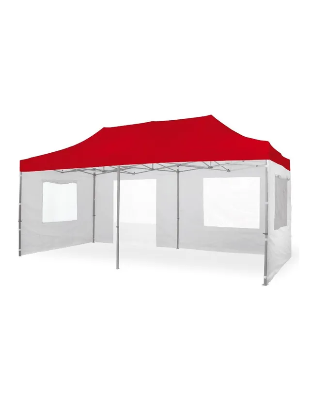 Bertoni Piramide Tetto Gazebo Rosso 3x6 m Impermeabile