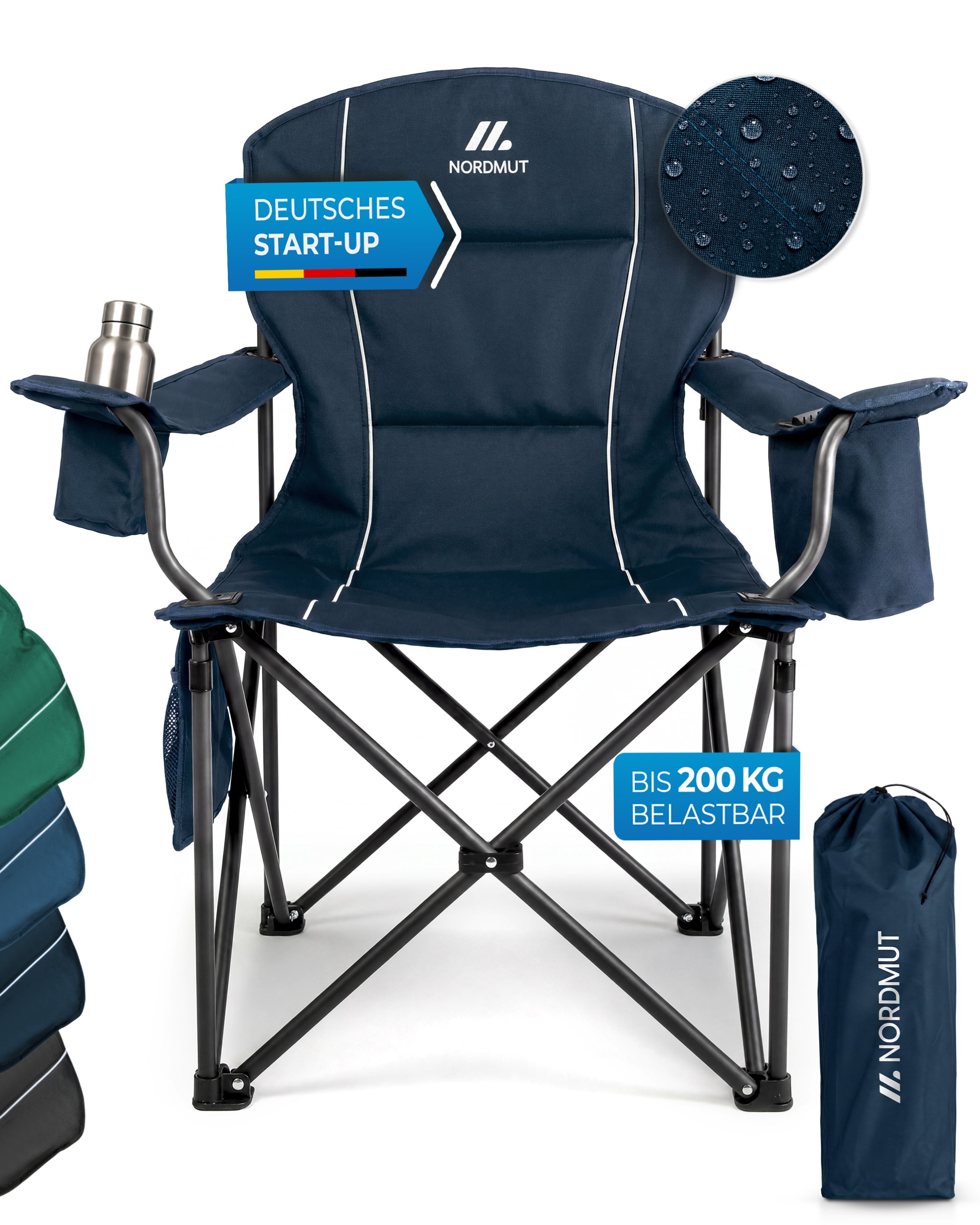 Nordmut Aavas Sedia da Campeggio XXL Nero 1 Pezzo