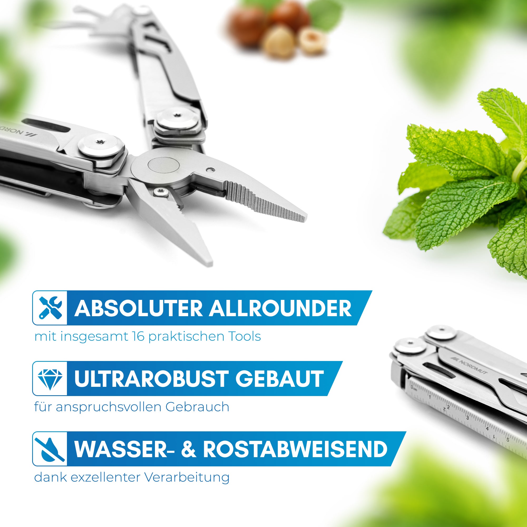 Nordmut Hallin Multitool Acciaio Campeggio Premium