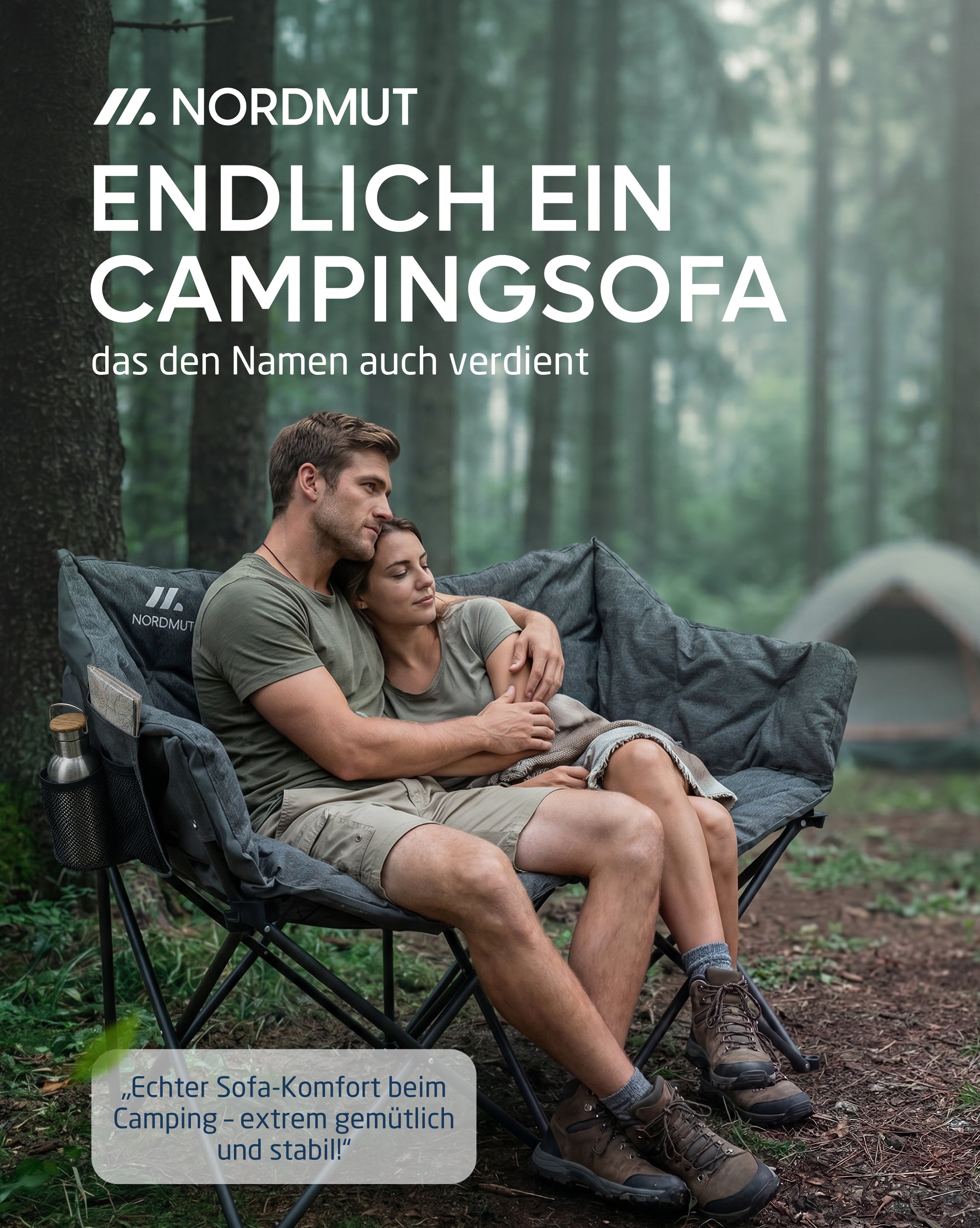 Nordmut Ejnar Divano da Campeggio Antracite Pieghevole
