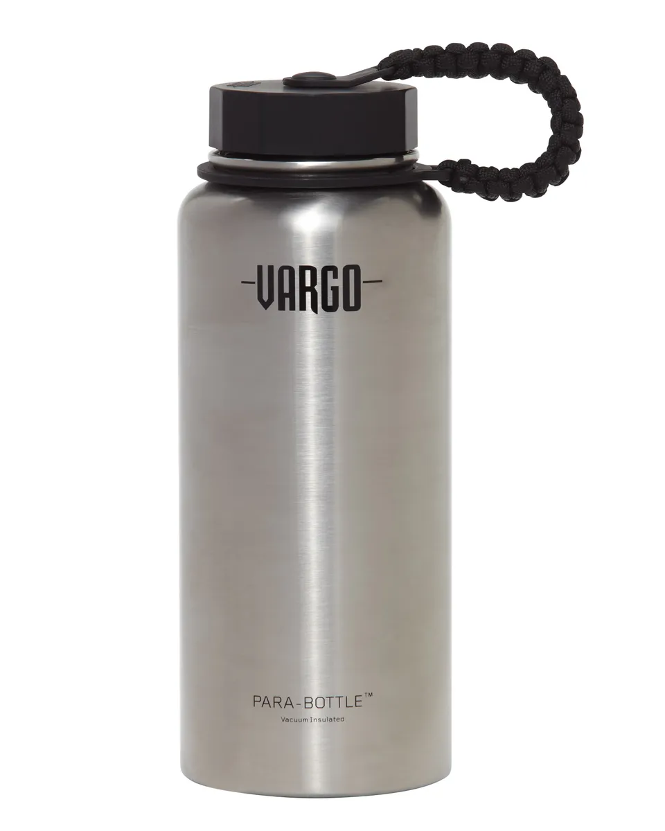 Vargo Para-Bottle Borraccia Termica Acciaio Nero Paracord