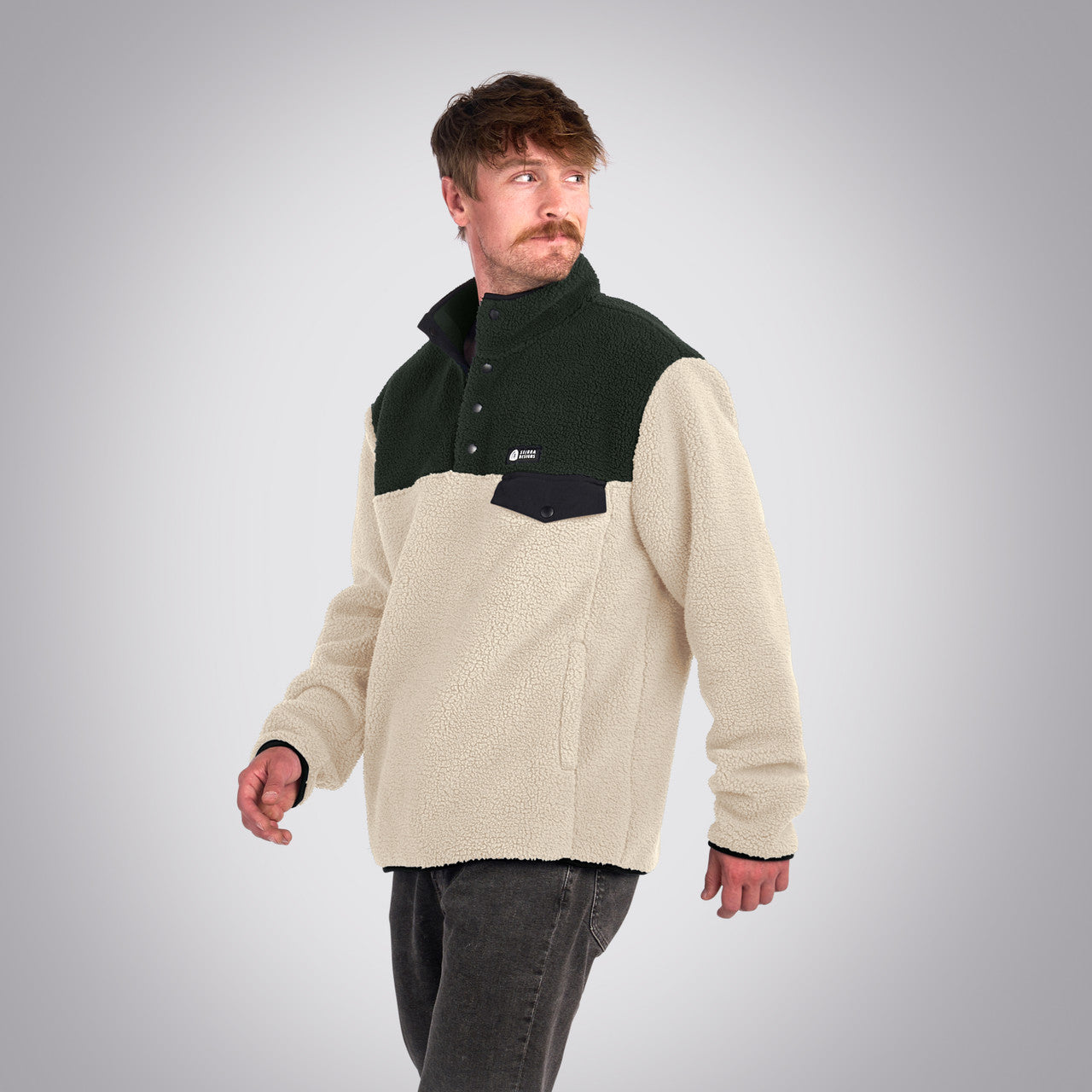 Sierra Designs Hale Snap Pullover pile nero L caldo
