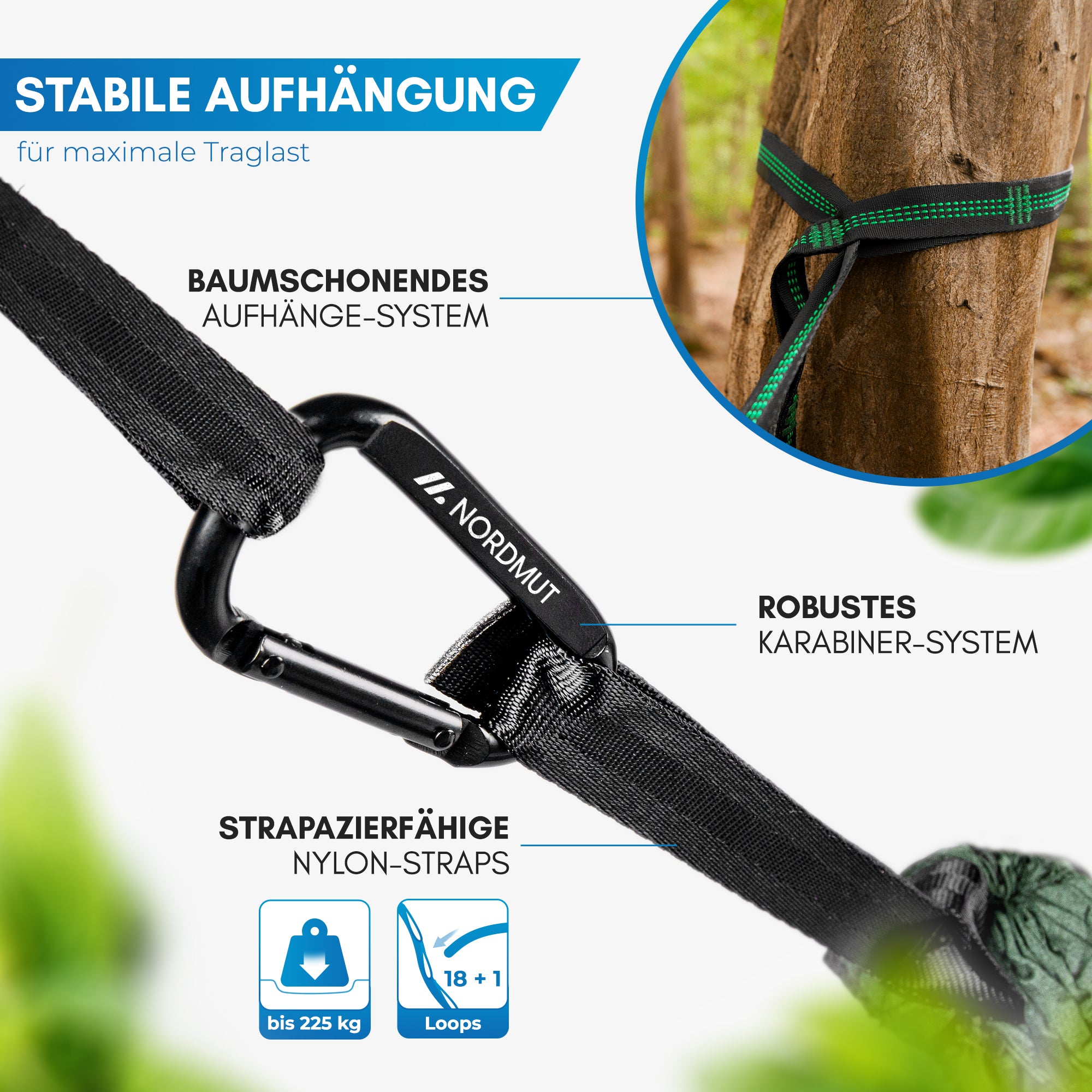 Nordmut Kalix amaca outdoor verde 1 persona