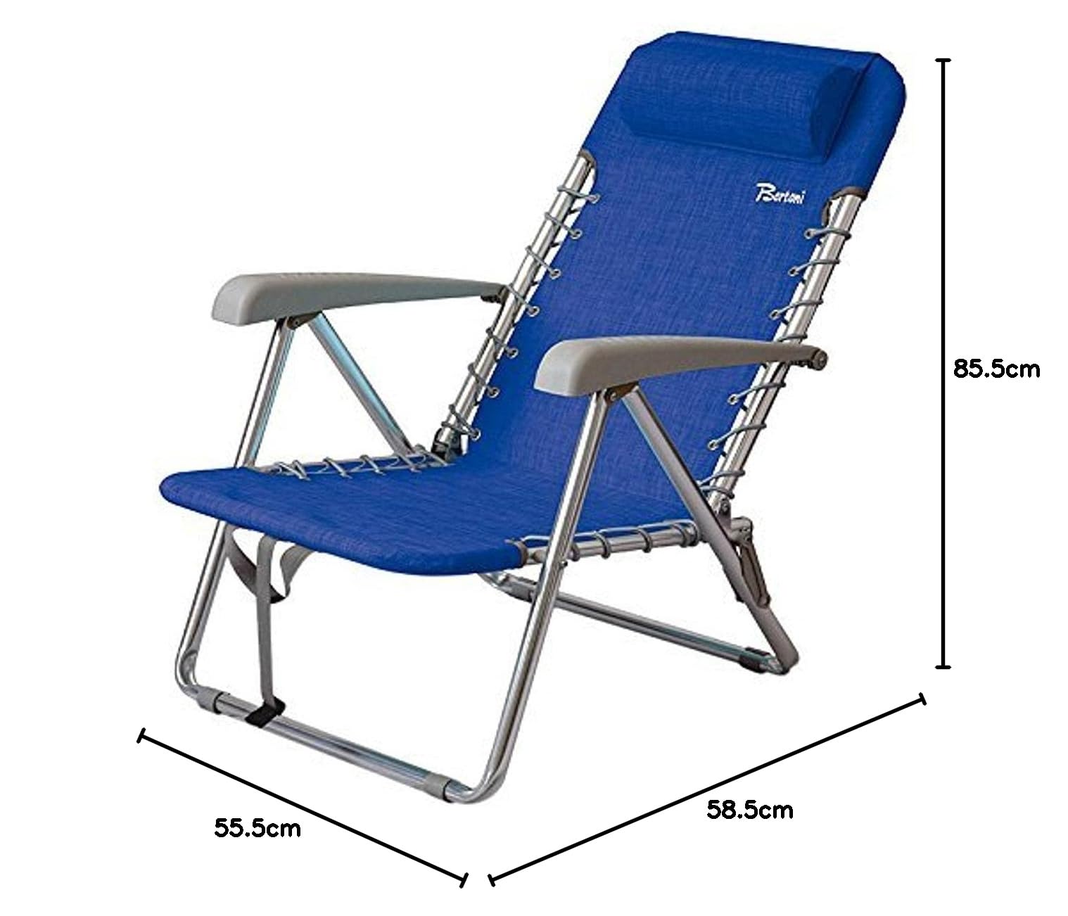 Bertoni Sol Blue spiaggina alluminio blu reclinabile