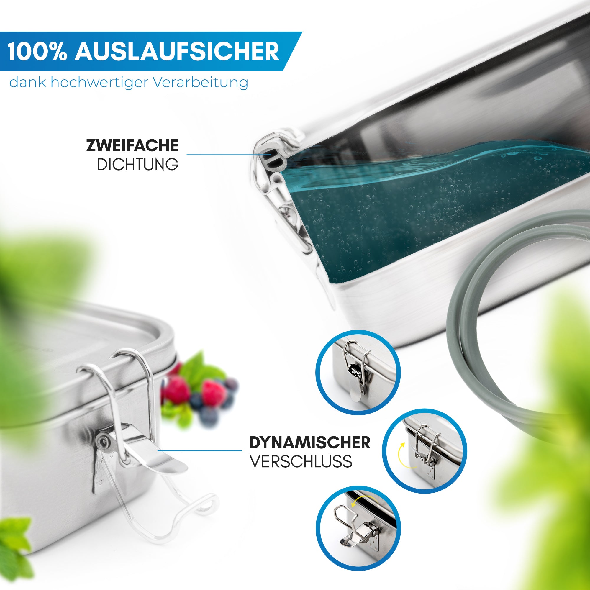 Nordmut Flekke Portapranzo Acciaio 800 ml Inox