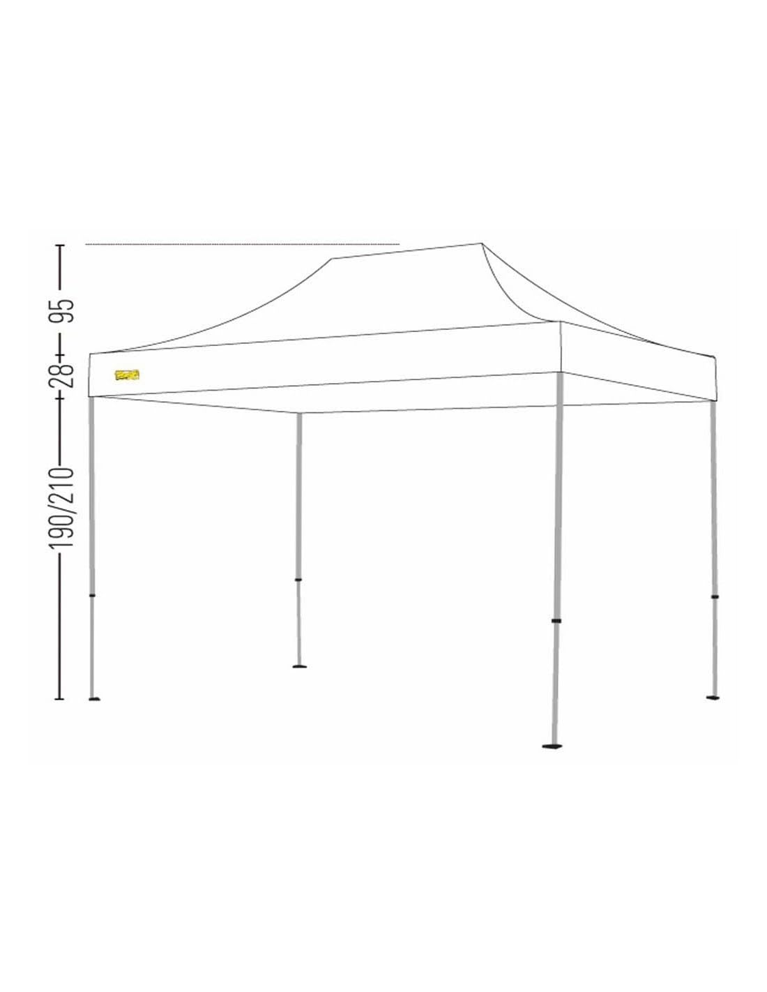 Bertoni Pro Gazebo Pieghevole 3x4,5 m Impermeabile Alluminio