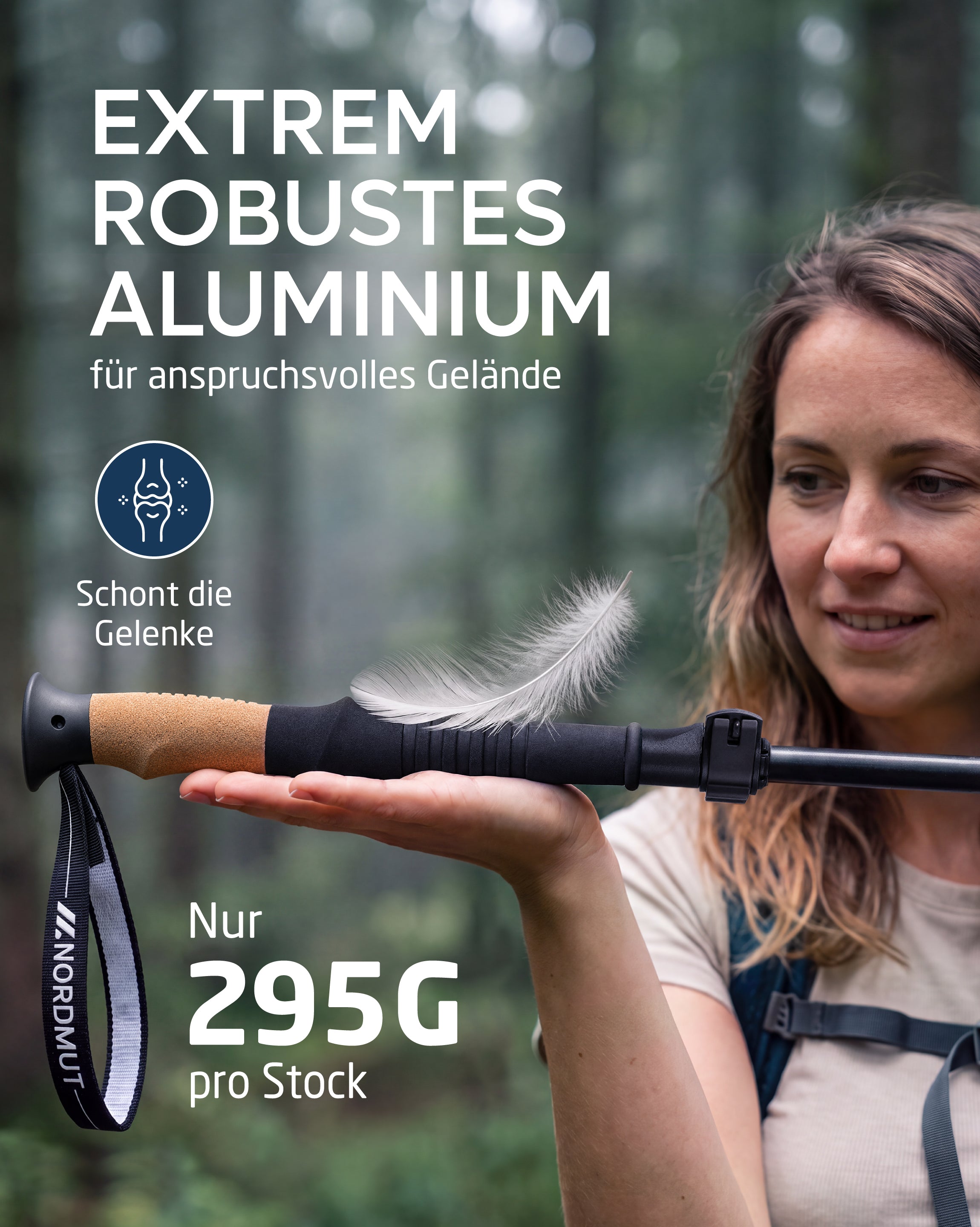 Nordmut Akka Bastoncini Trekking Alu 115-135 Pieghevoli