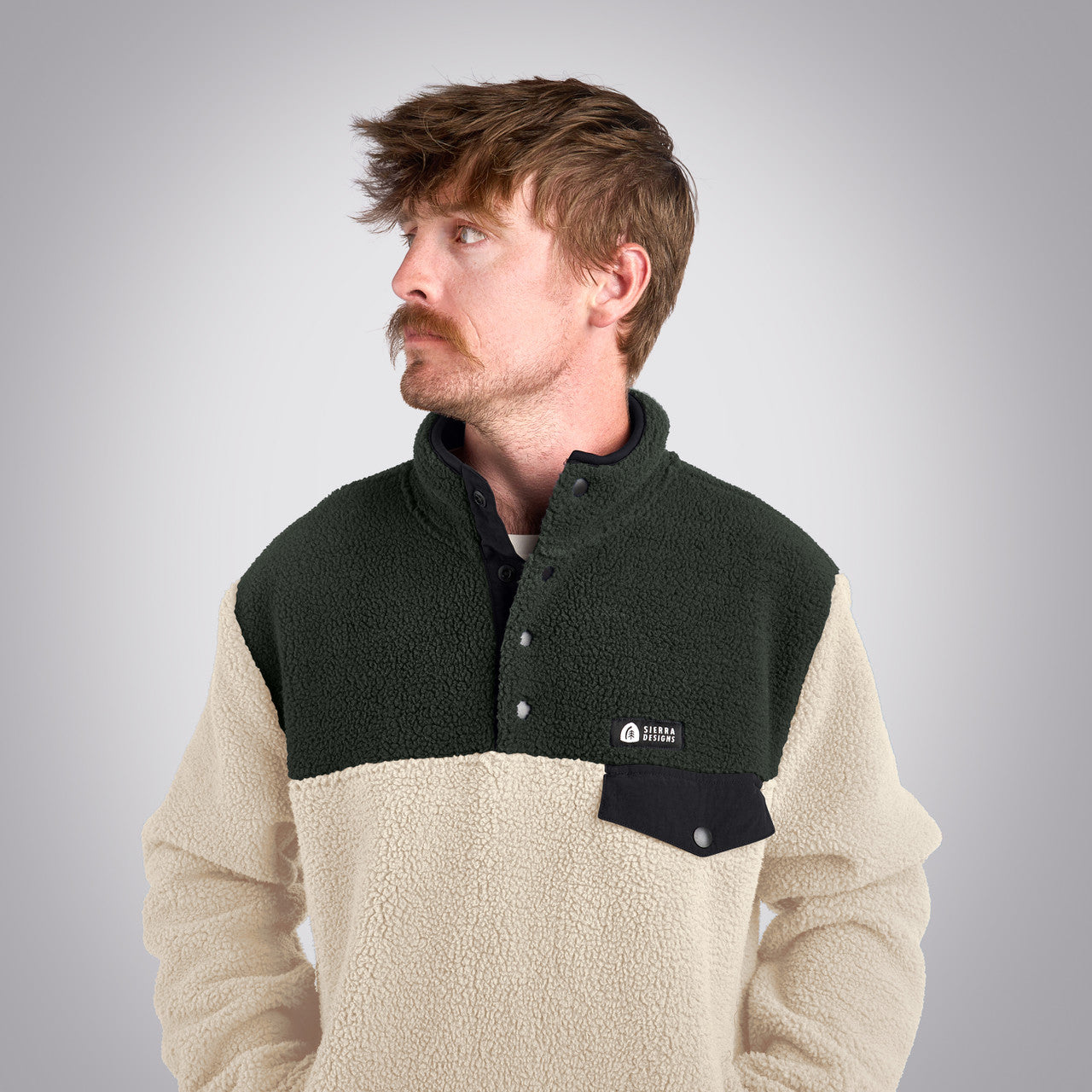 Sierra Designs Hale Snap Pullover pile nero L caldo
