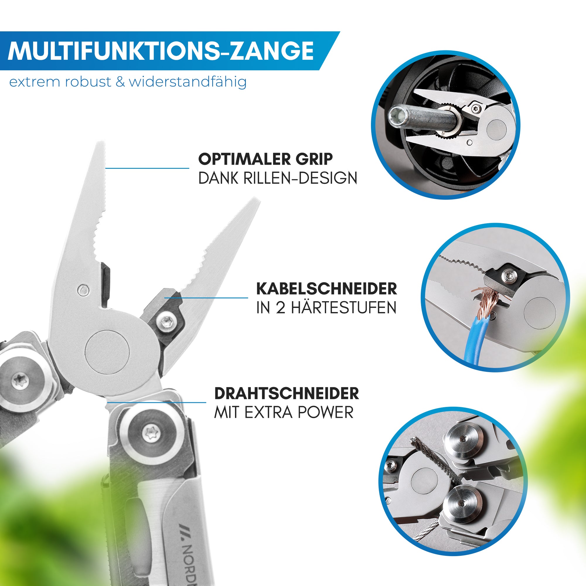 Nordmut Hallin Multitool Acciaio Campeggio Premium