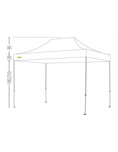 Bertoni Pro Gazebo Pieghevole 3x4,5 m Impermeabile Alluminio