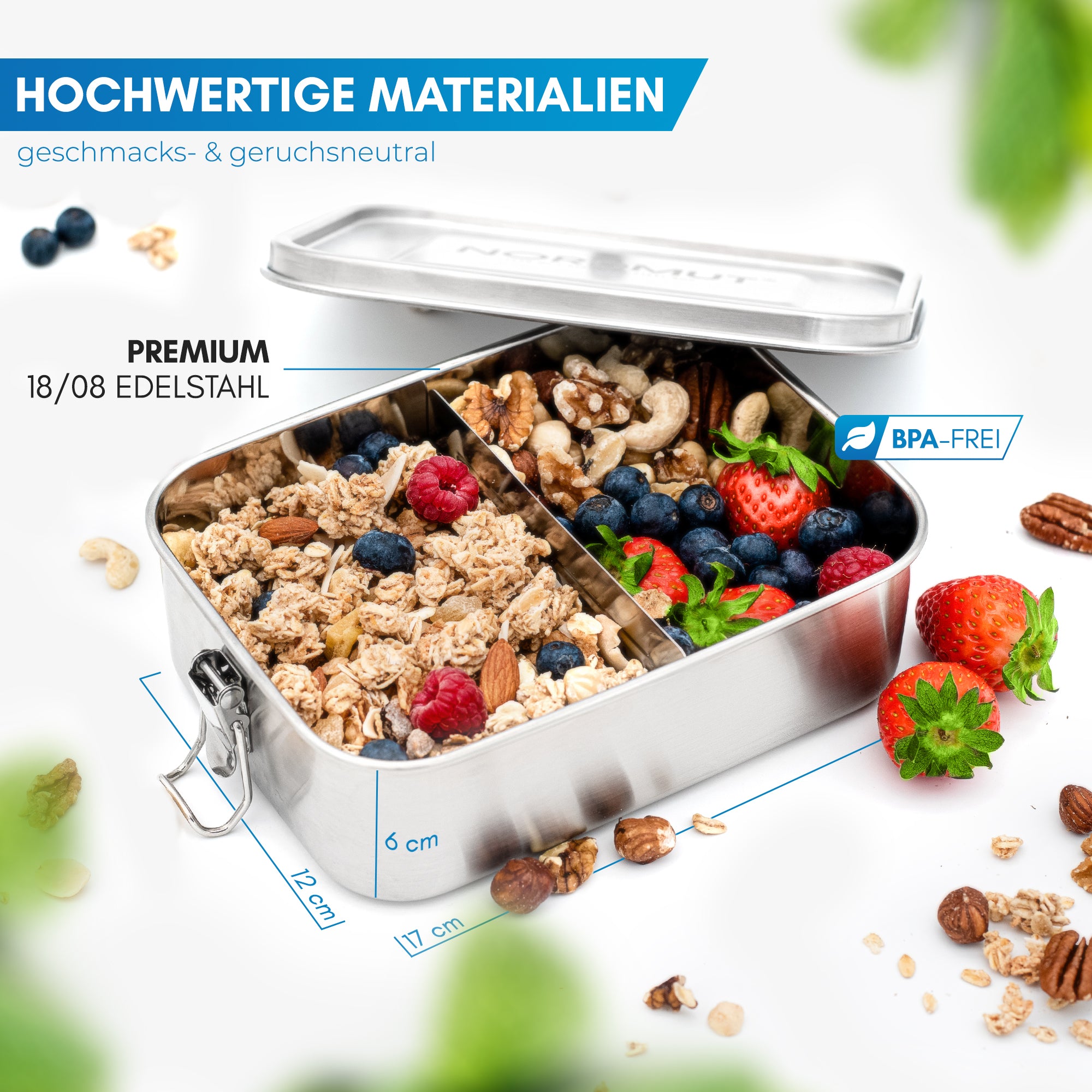 Nordmut Flekke Portapranzo Acciaio 800 ml Inox