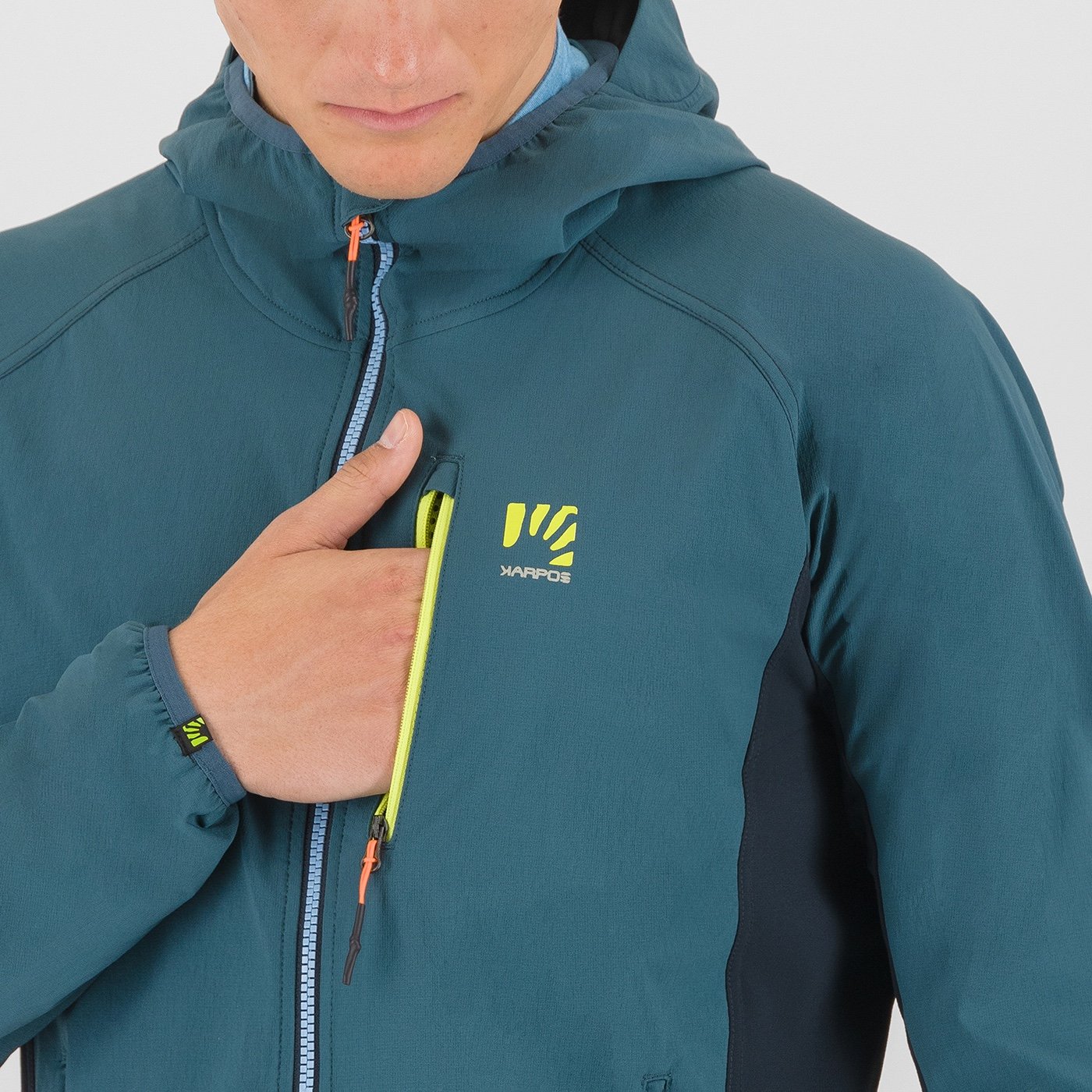 Karpos Parete Evo giacca antivento alpinismo cappuccio