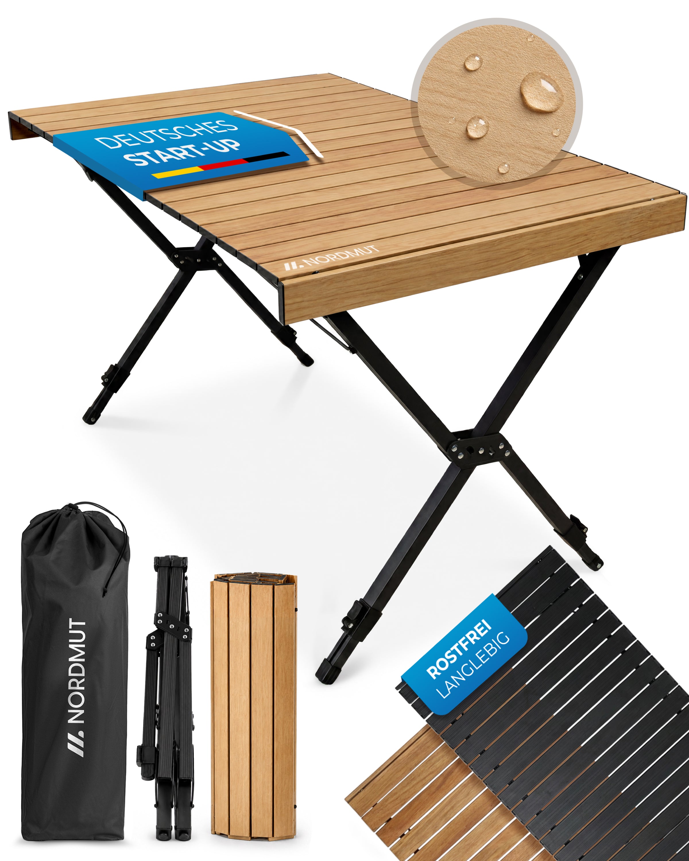 Nordmut Talkku Tavolo Campeggio Antracite 110x70 pieghevole