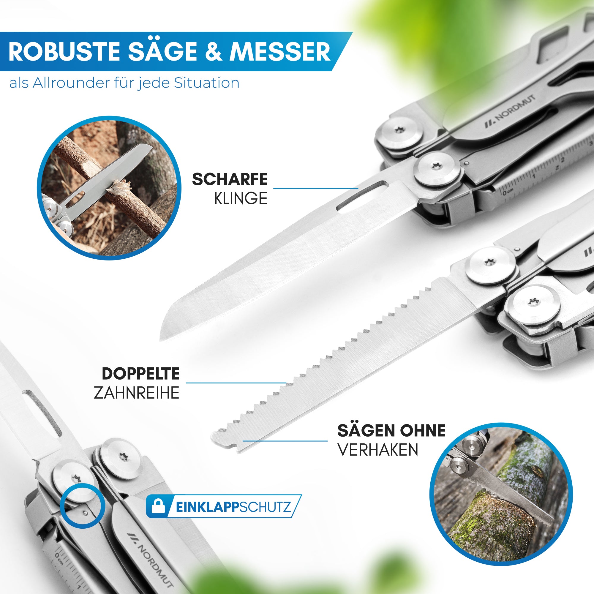 Nordmut Hallin Multitool Acciaio Campeggio Premium