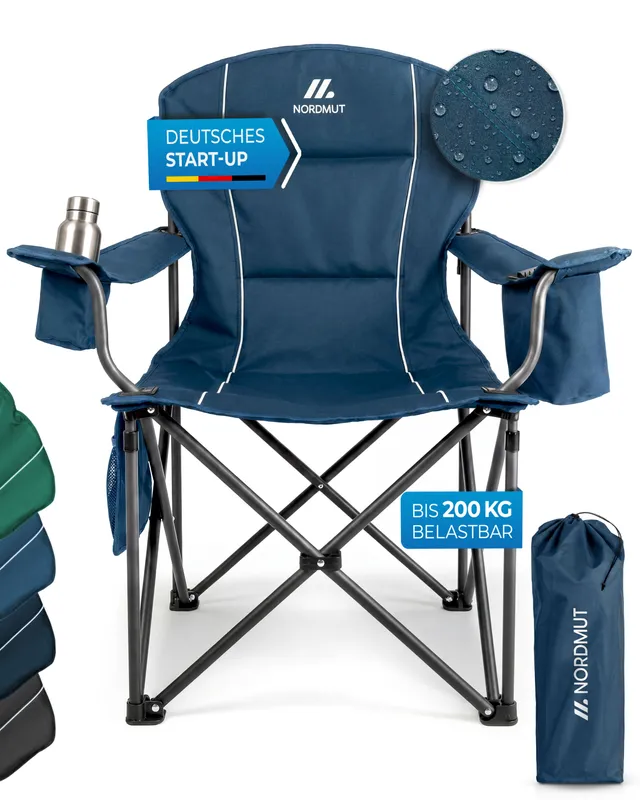 Nordmut Aavas Sedia da Campeggio XXL Nero 1 Pezzo