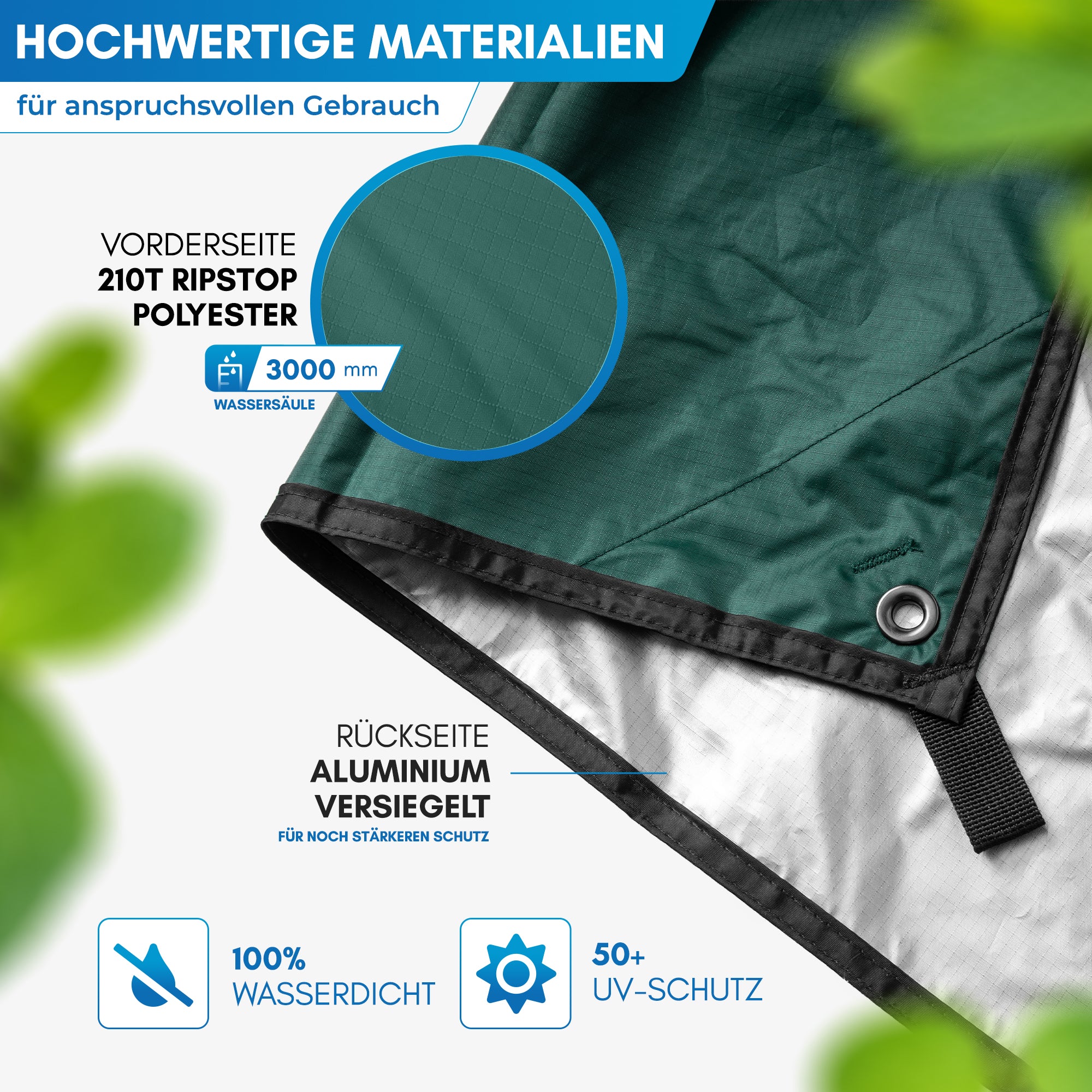 Nordmut Tamok Tarp Telo Verde 300x300 cm campeggio tenda