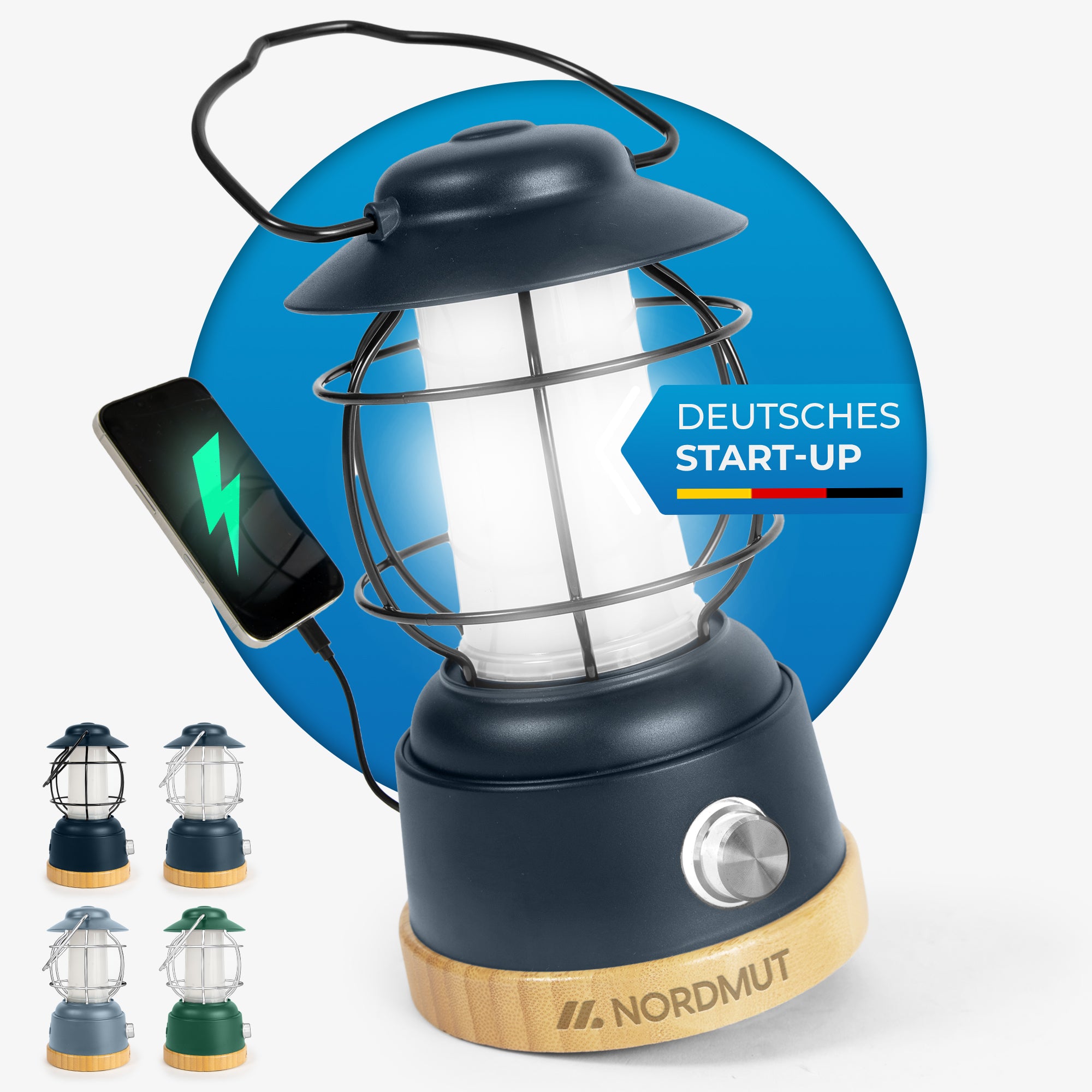 Nordmut Esja lampada campeggio nera led
