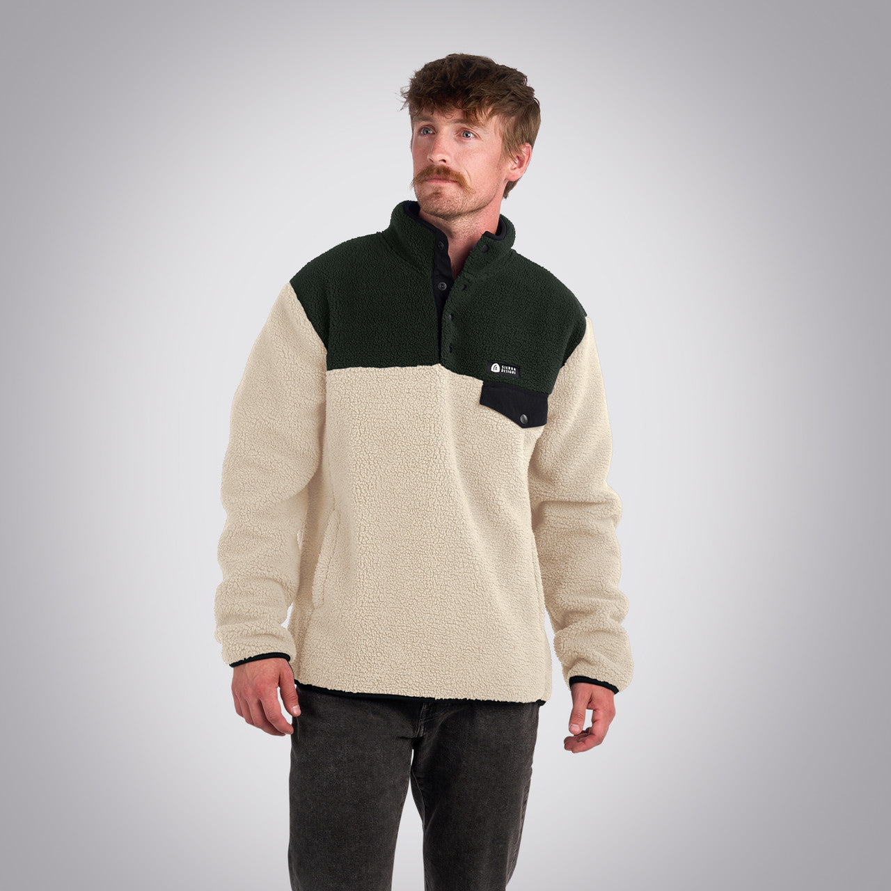 Sierra Designs Hale Snap Pullover pile nero L caldo