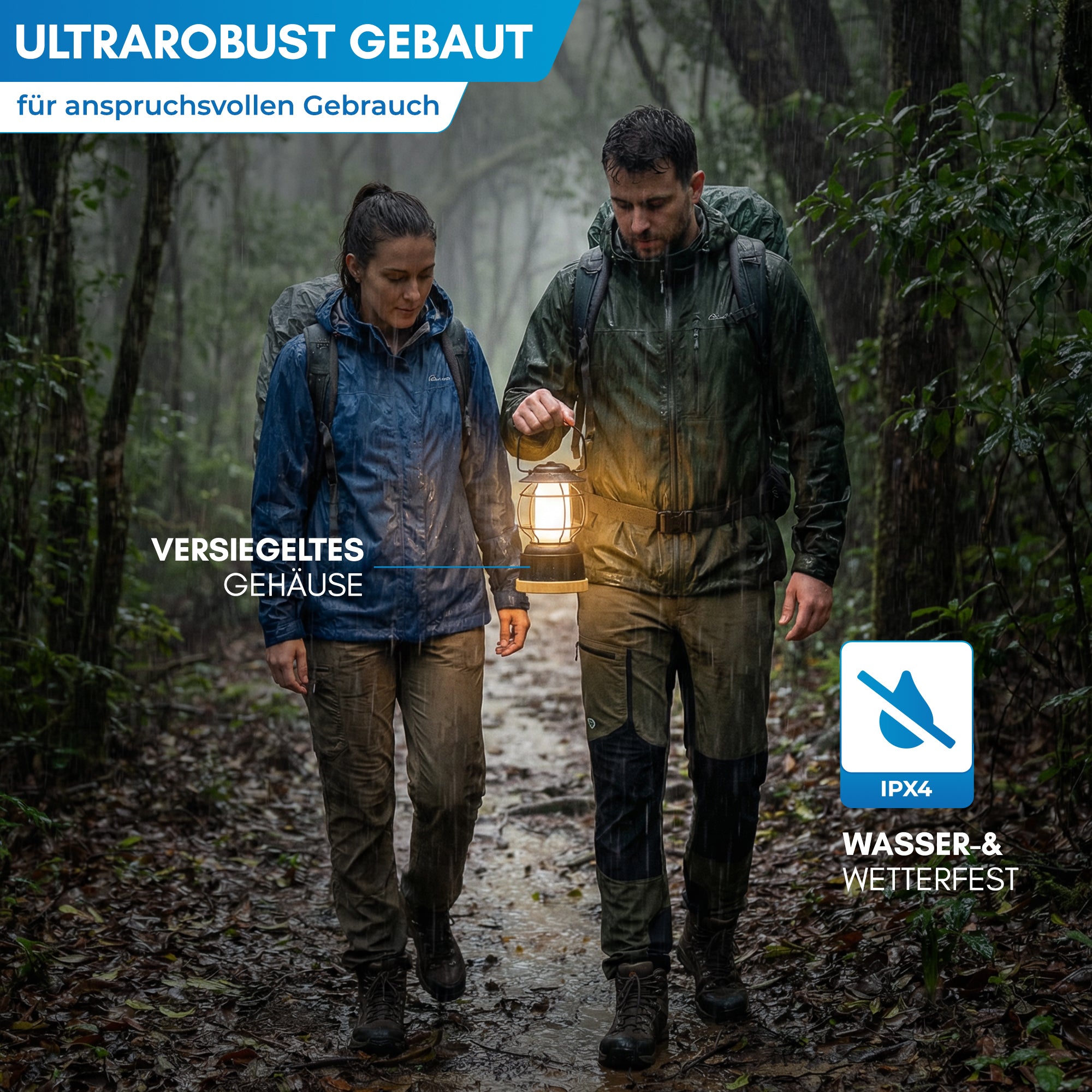 Nordmut Esja lampada campeggio nera led
