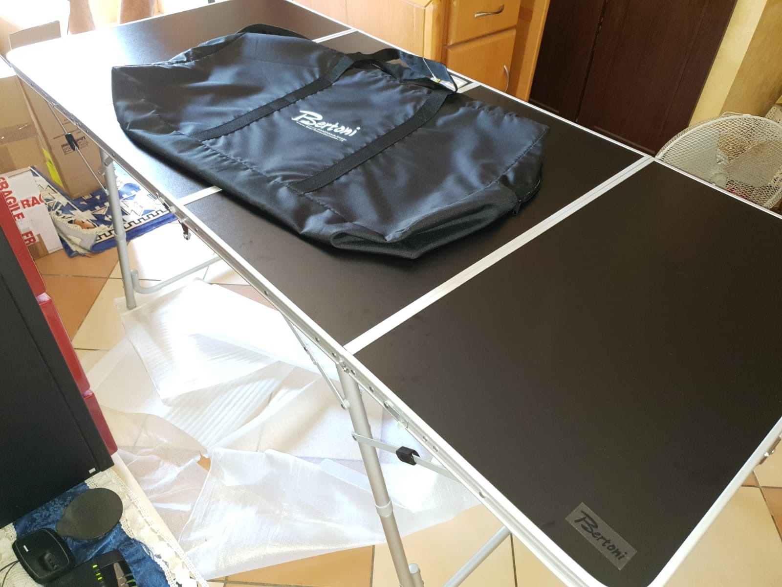 Bertoni Fold 4 Tavolo Campeggio Pieghevole Marrone Alluminio