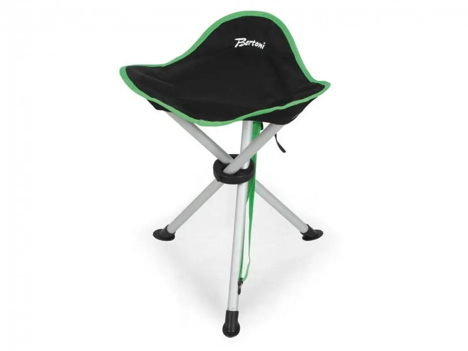 Bertoni Arredi Campeggio Tris Black Alu Sgabello Nero 43 cm
