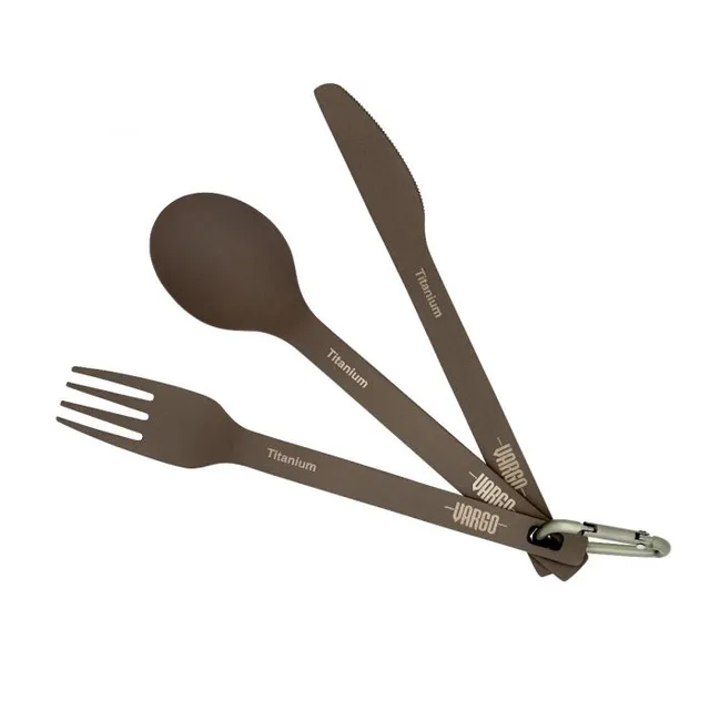 Vargo Titanium Utensils ULV Set Posate Titanio 3 Pezzi Ultraleggero