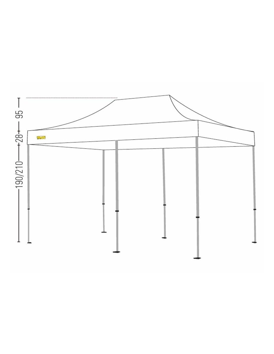 Bertoni Pro Gazebo Pieghevole 3x6 m Impermeabile Alluminio