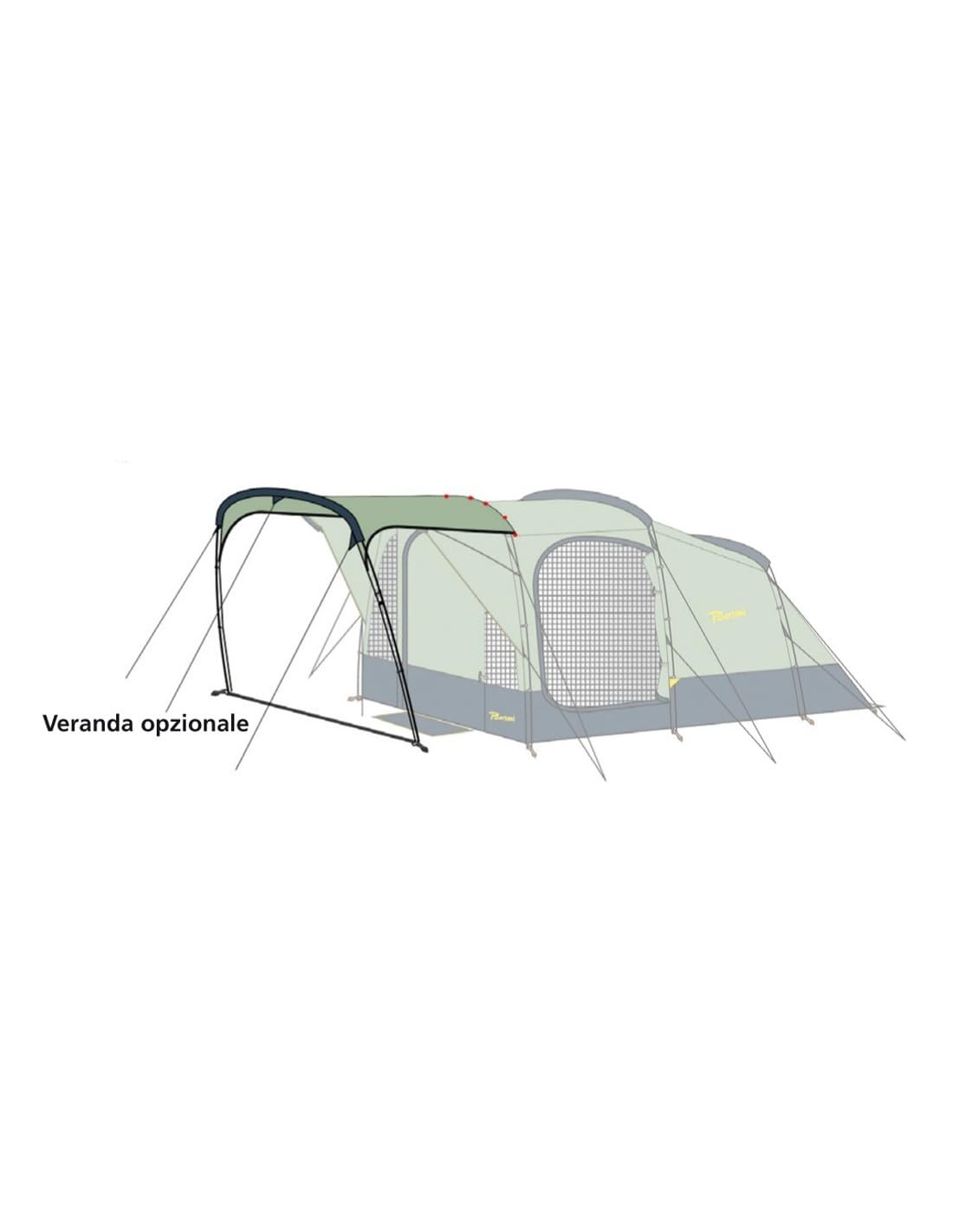 Bertoni Globo 4 VIP Black veranda tenda 3000 mm 2,5 kg